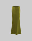 ROVENTE Draped Metallic Midi Skirt