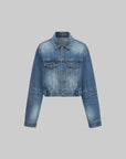 IAMXIAA Cropped Denim Jacket and Mini Skirt Set