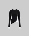WARDEN EDGE Black Two-Layered Long Sleeve Top - PINKPARKS