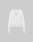 ROVENTE Vネックミニマリストソフトニットセーター