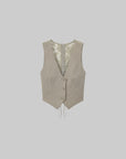 ROVENTE Tailored Vest with Lace Panel Back - PINKPARKS