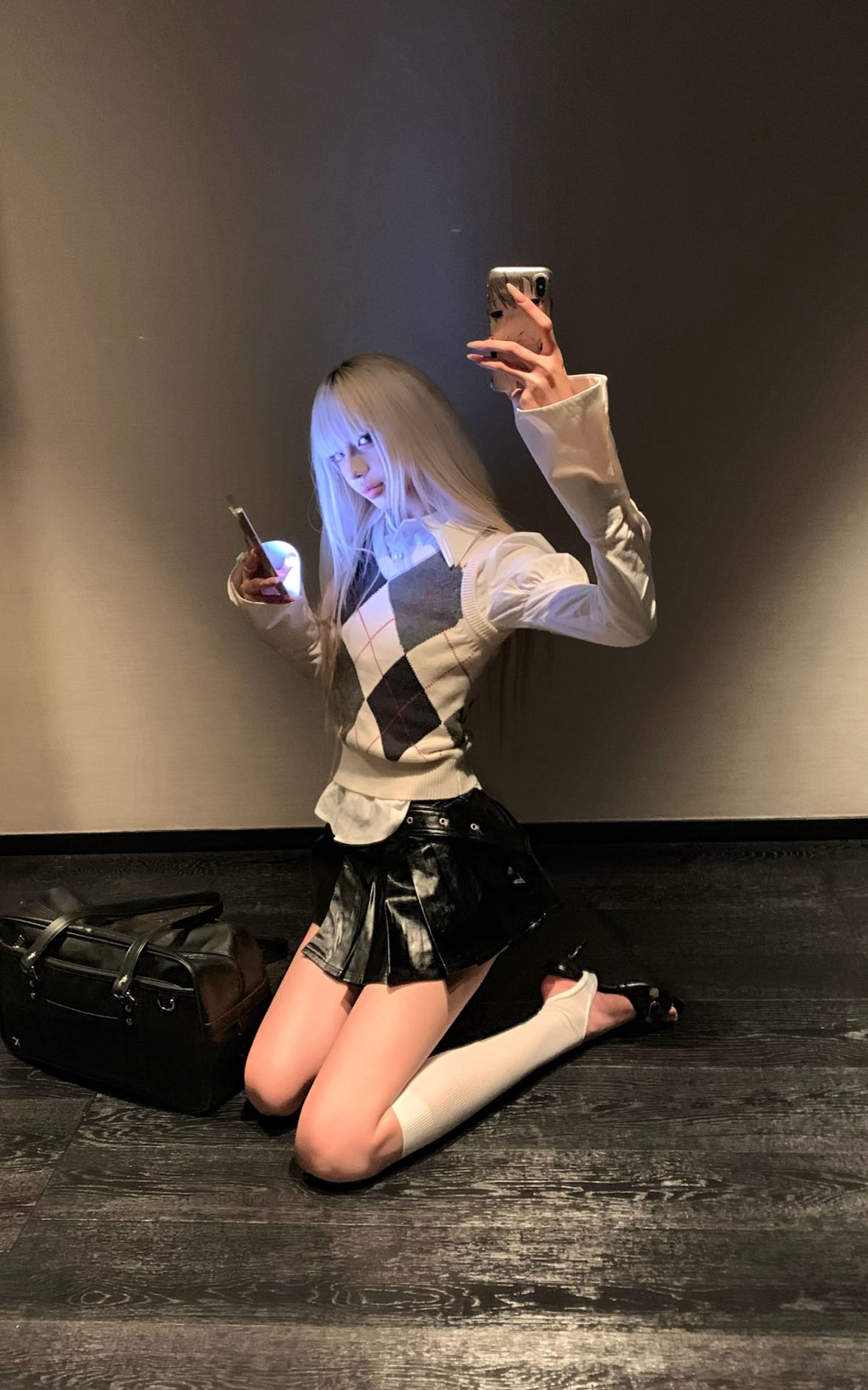 Rase le sol フィット感のあるパフスリーブコットンシャツ