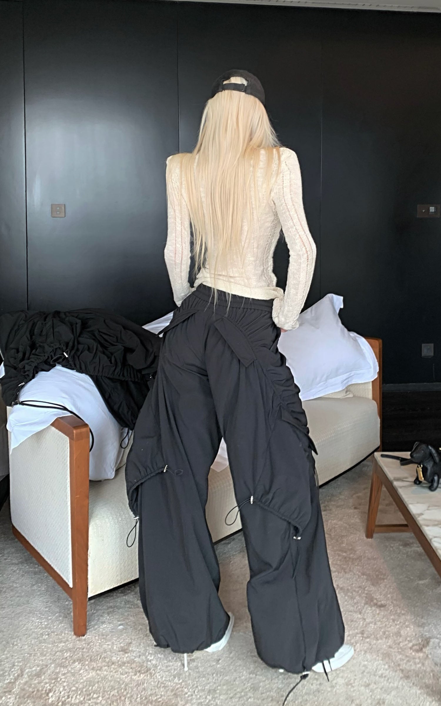 Rase le sol Textured Knit Long-Sleeve Top - PINKPARKS