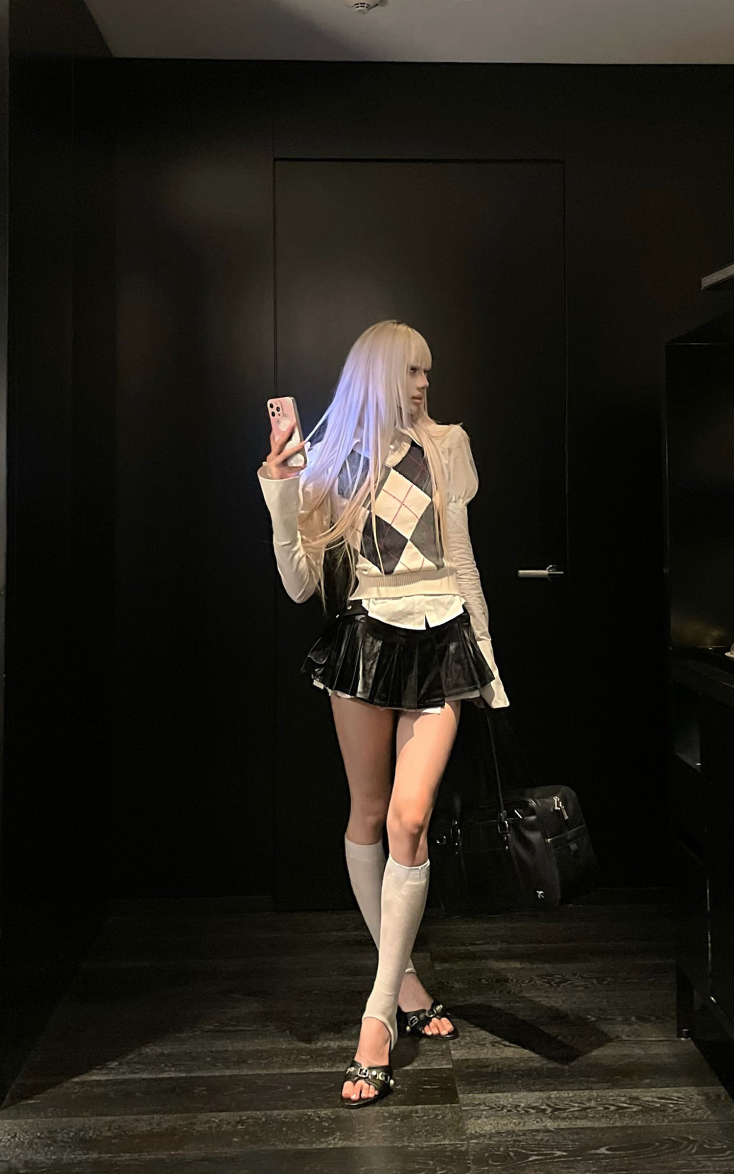 Rase le sol フィット感のあるパフスリーブコットンシャツ