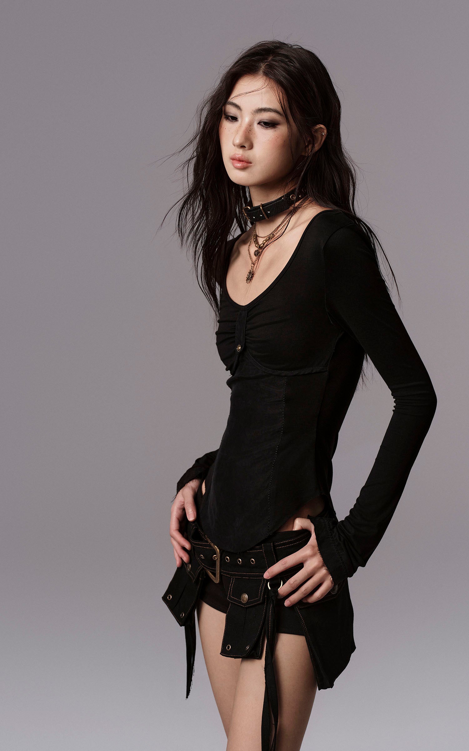 Low pixel ダークユーティリティポケットベルトショーツセット