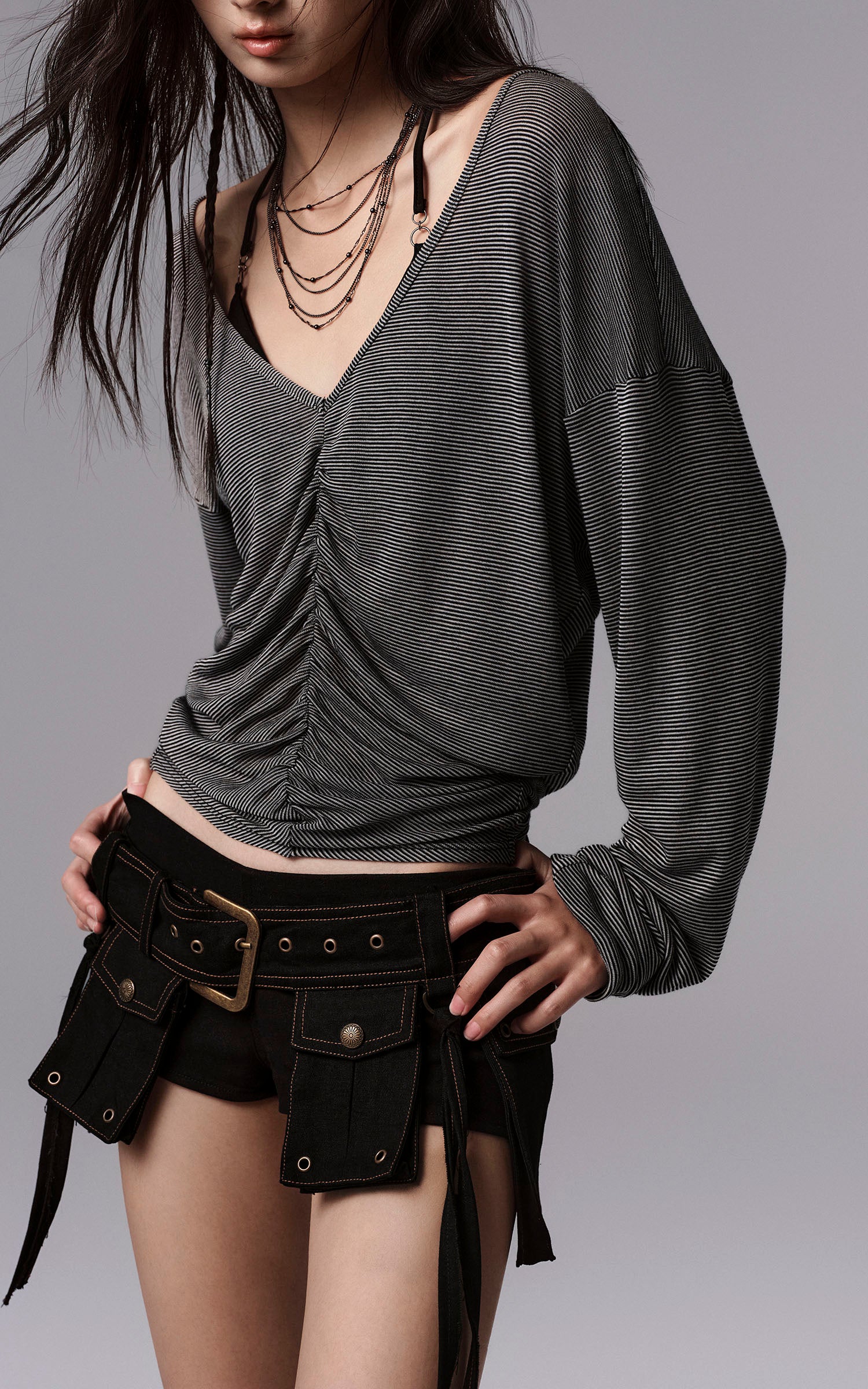 Low pixel ダークユーティリティポケットベルトショーツセット