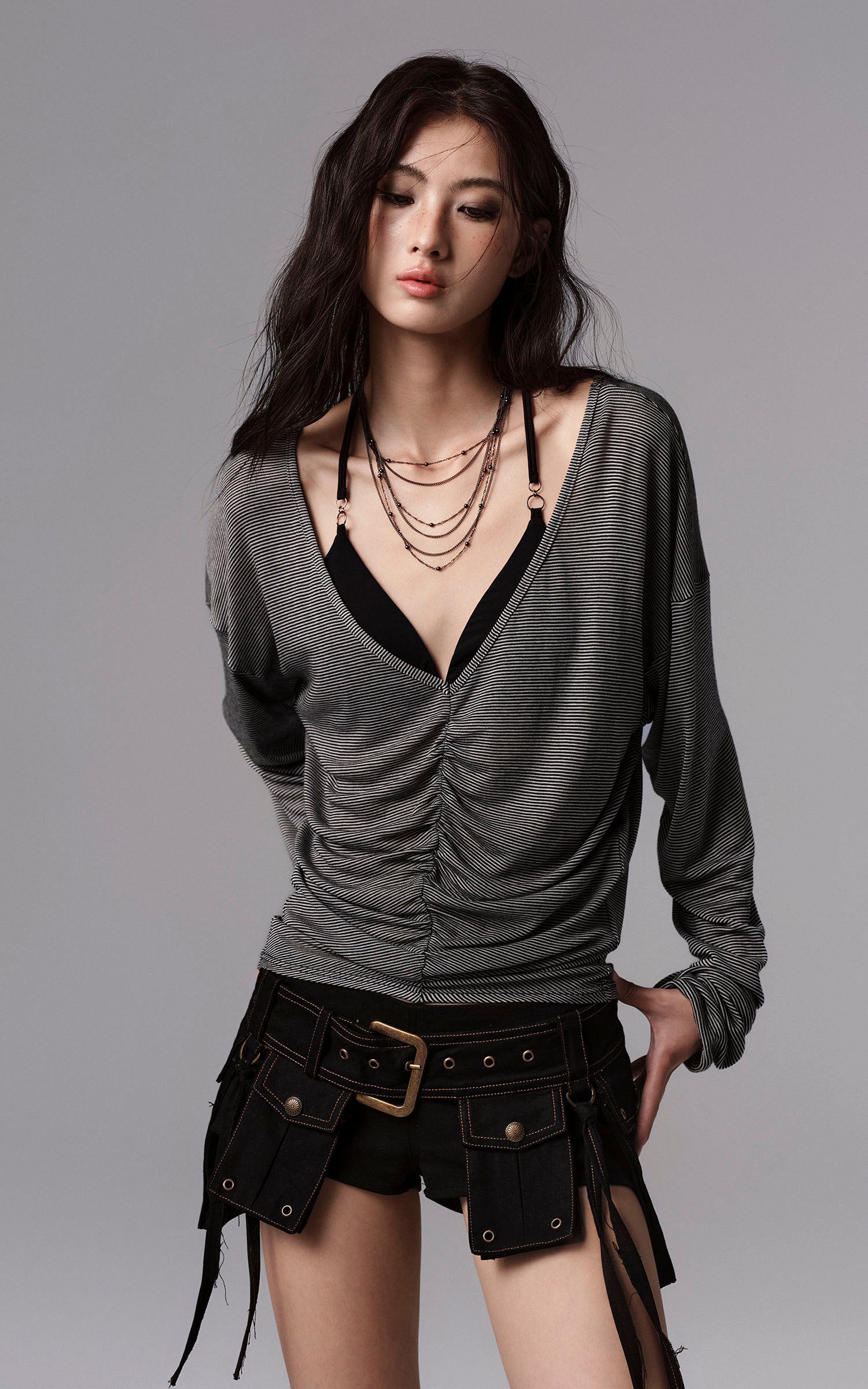 Low pixel ダークユーティリティポケットベルトショーツセット