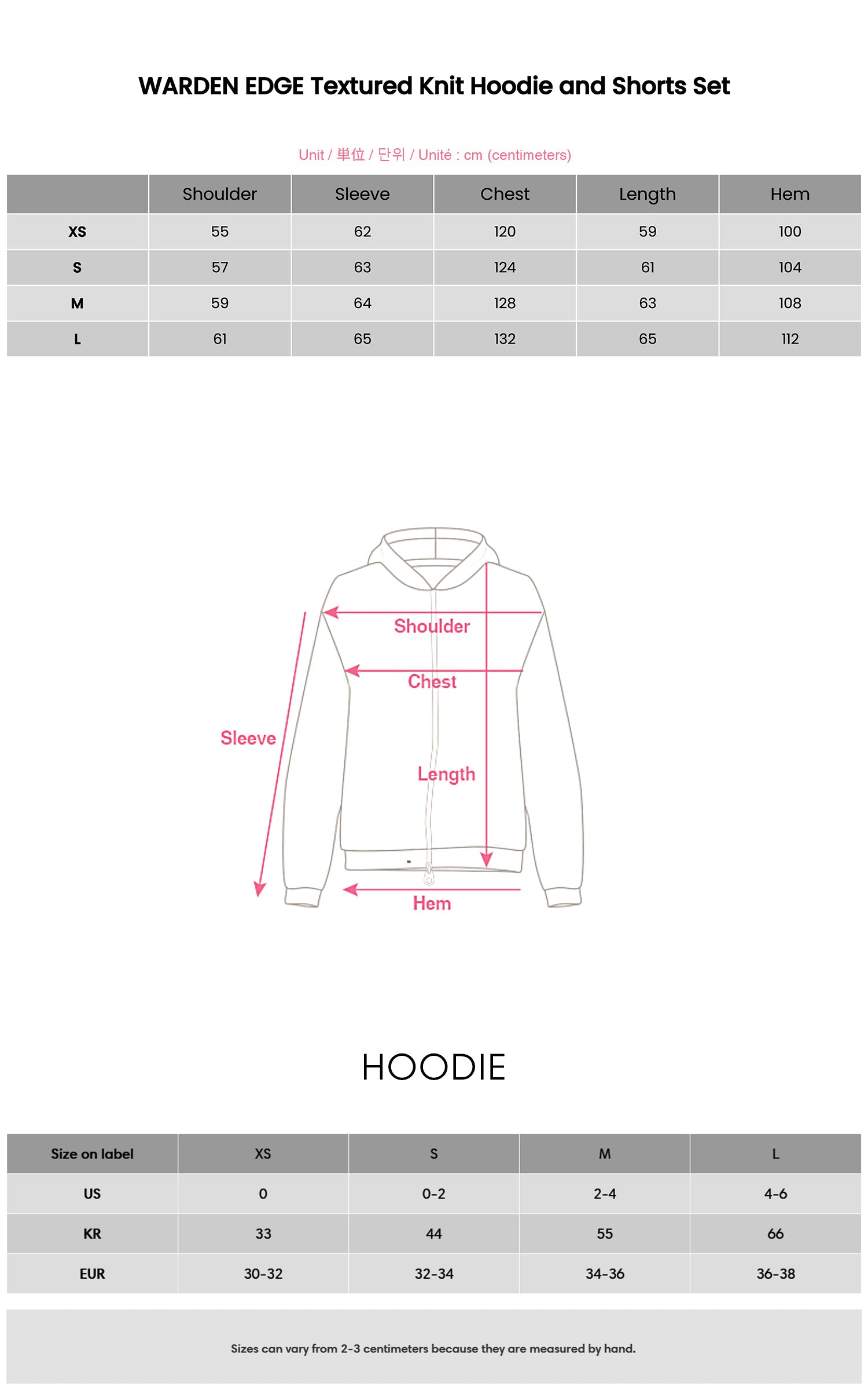 WARDEN EDGE テクスチャードニットフーディーとショーツセット