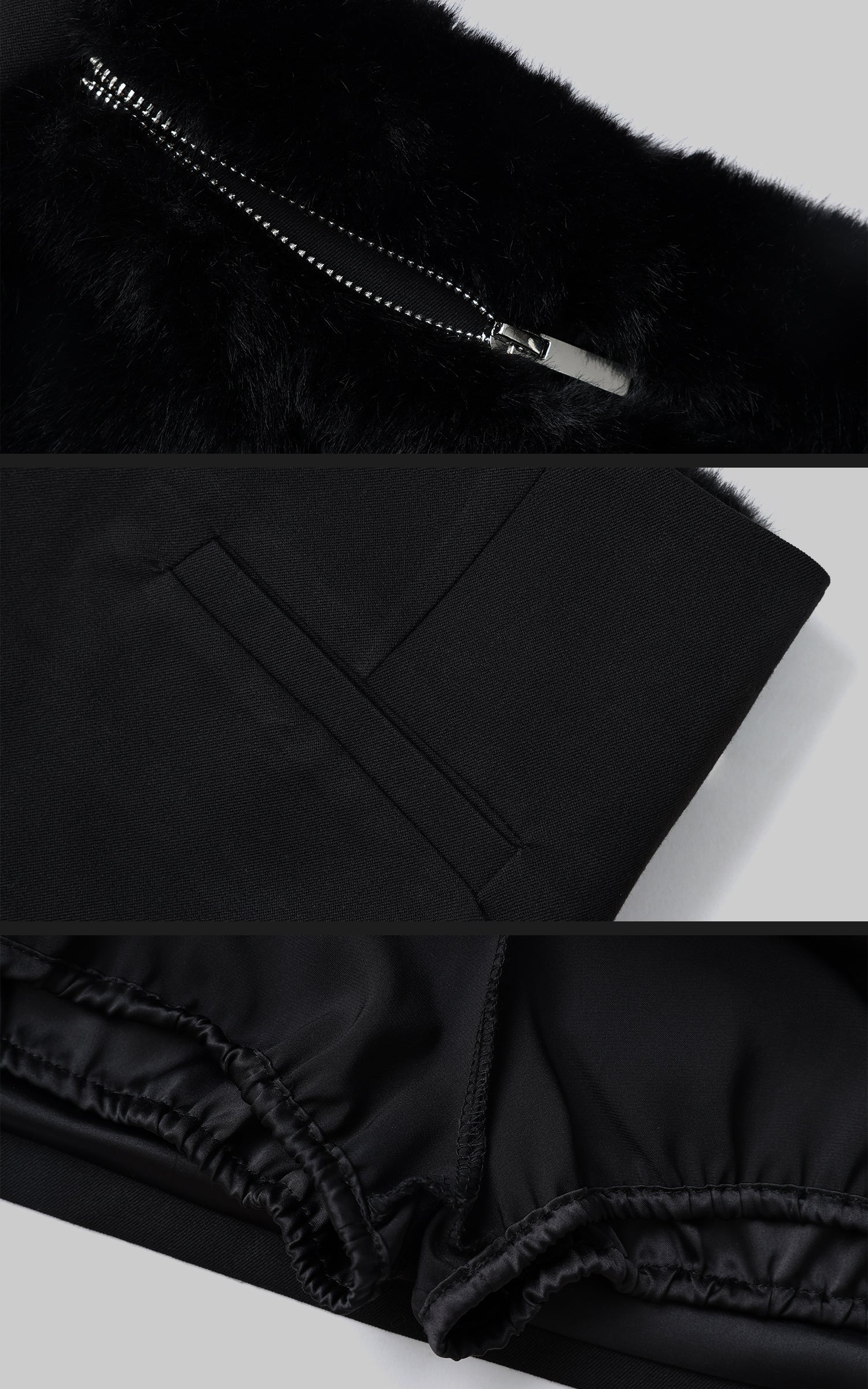 Rase le sol Faux Fur Bra Top, Skirt &amp; Cardigan Set - PINKPARKS