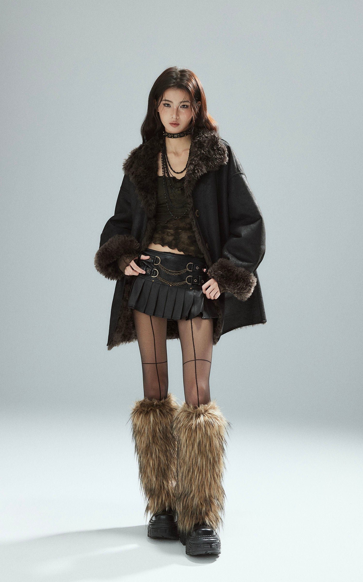 Low pixel Distressed Print Asymmetric Mesh Long Sleeve T-Shirt