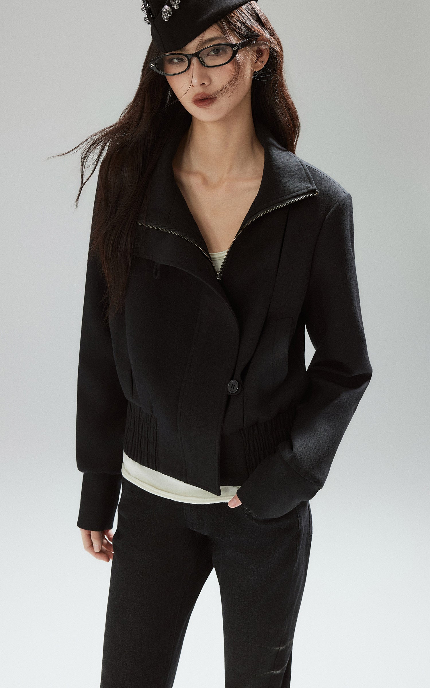 Low pixel ゴシッククロスウィングプリントフィットロングスリーブTシャツ