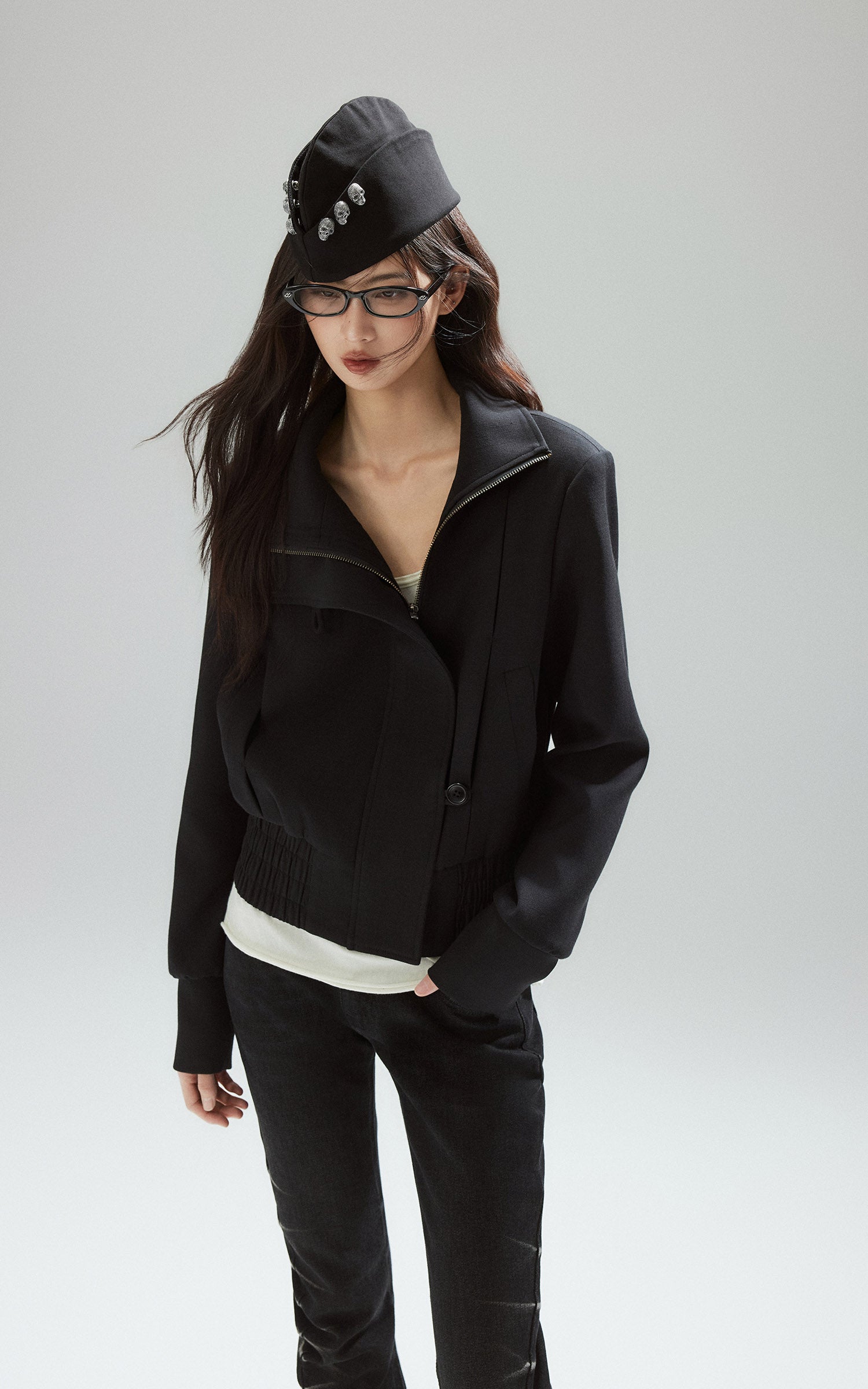 Low pixel ゴシッククロスウィングプリントフィットロングスリーブTシャツ