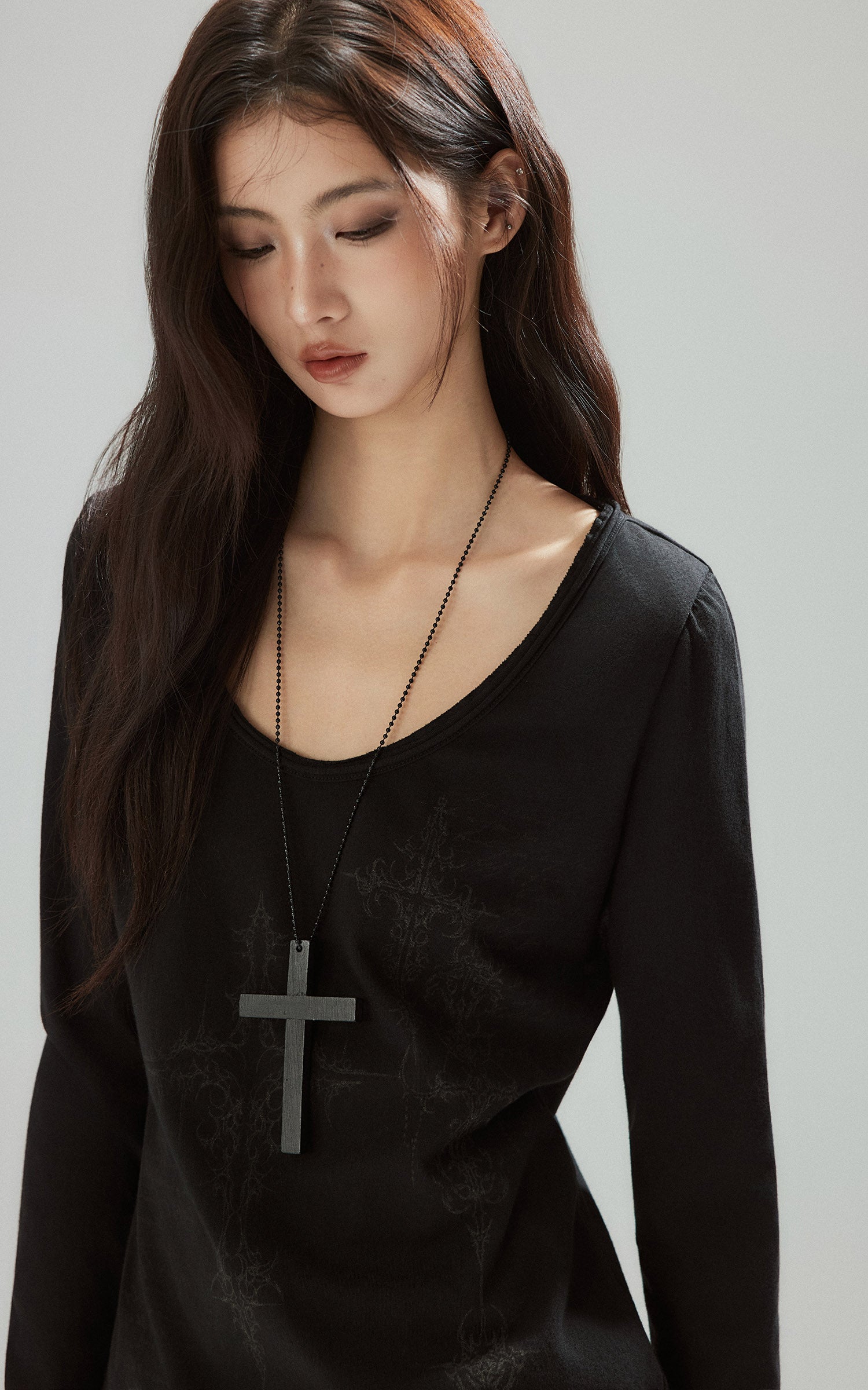 Low pixel ウォッシュドルーシュスリムフレアデニムパンツ