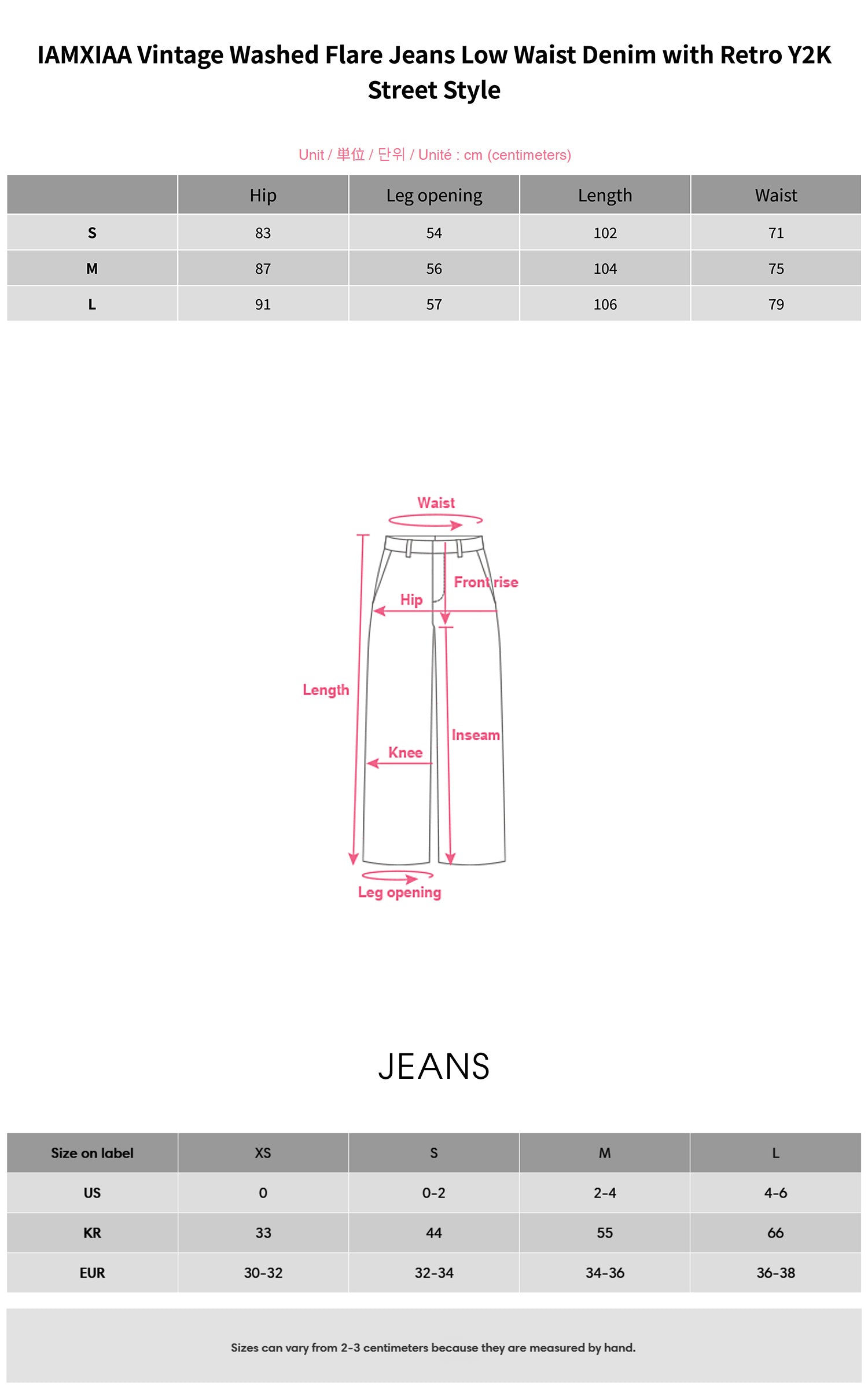 IAMXIAA Vintage Washed Flare Jeans Low Waist Denim with Retro Y2K Street Style