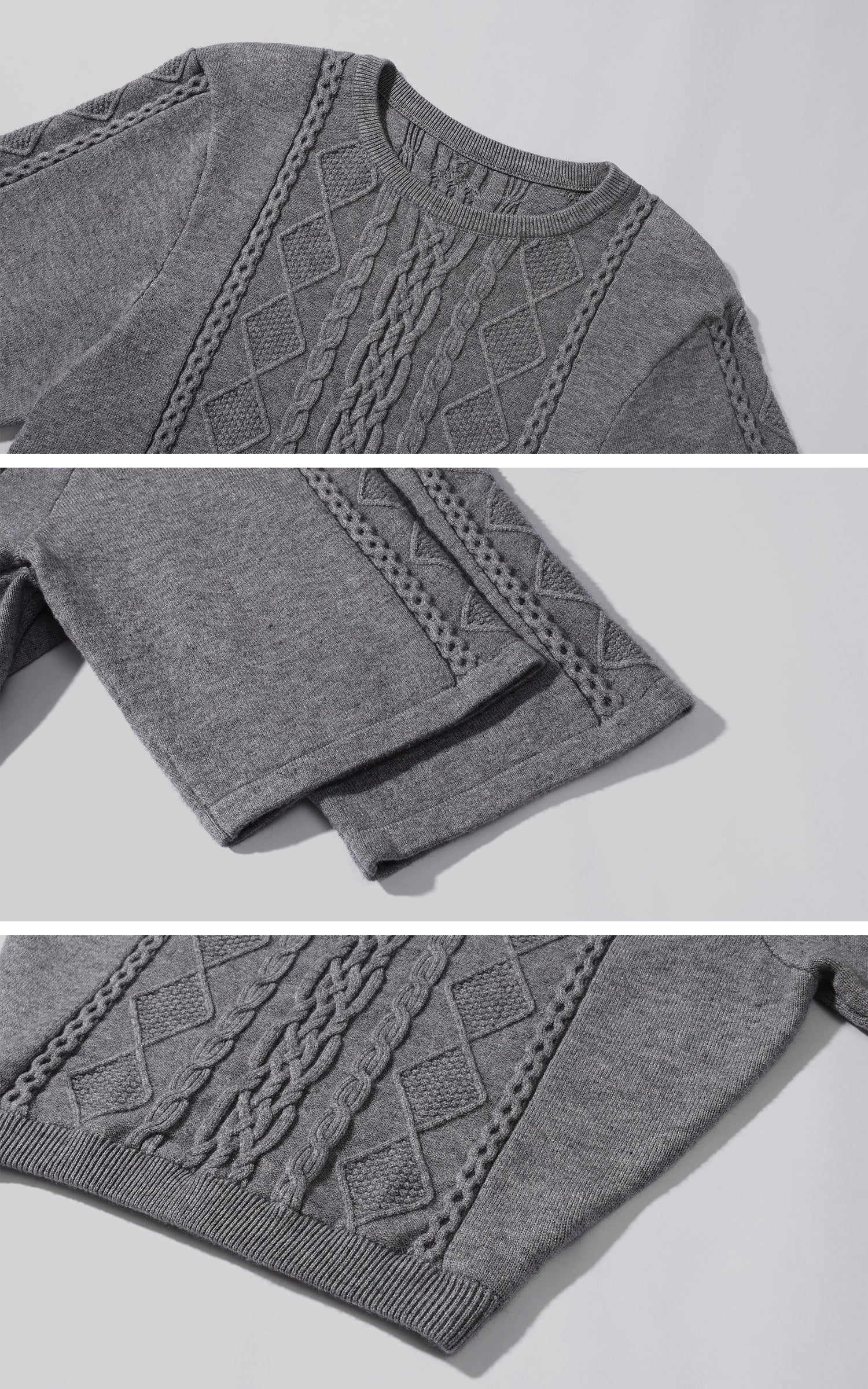 WARDEN EDGE 立体ケーブル編みクロップドセーター