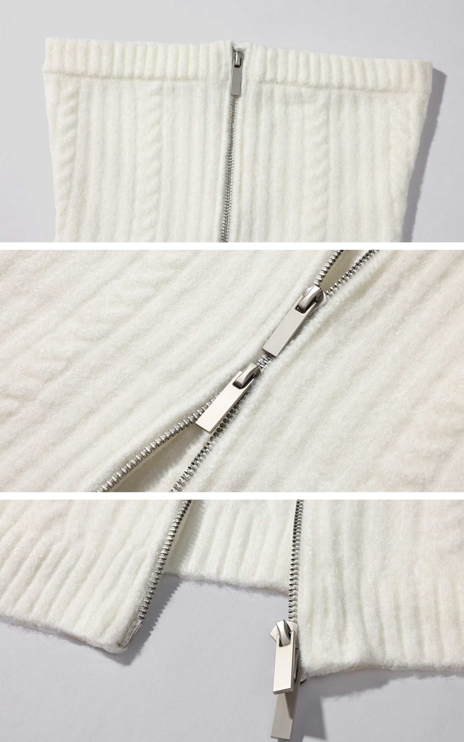 Rase le sol Wool-Blend Zip Front Strapless Knit Top