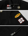 WARDEN EDGE Racing Patch Zip Jacket with Elastic Cuffs and Retro Embroidery