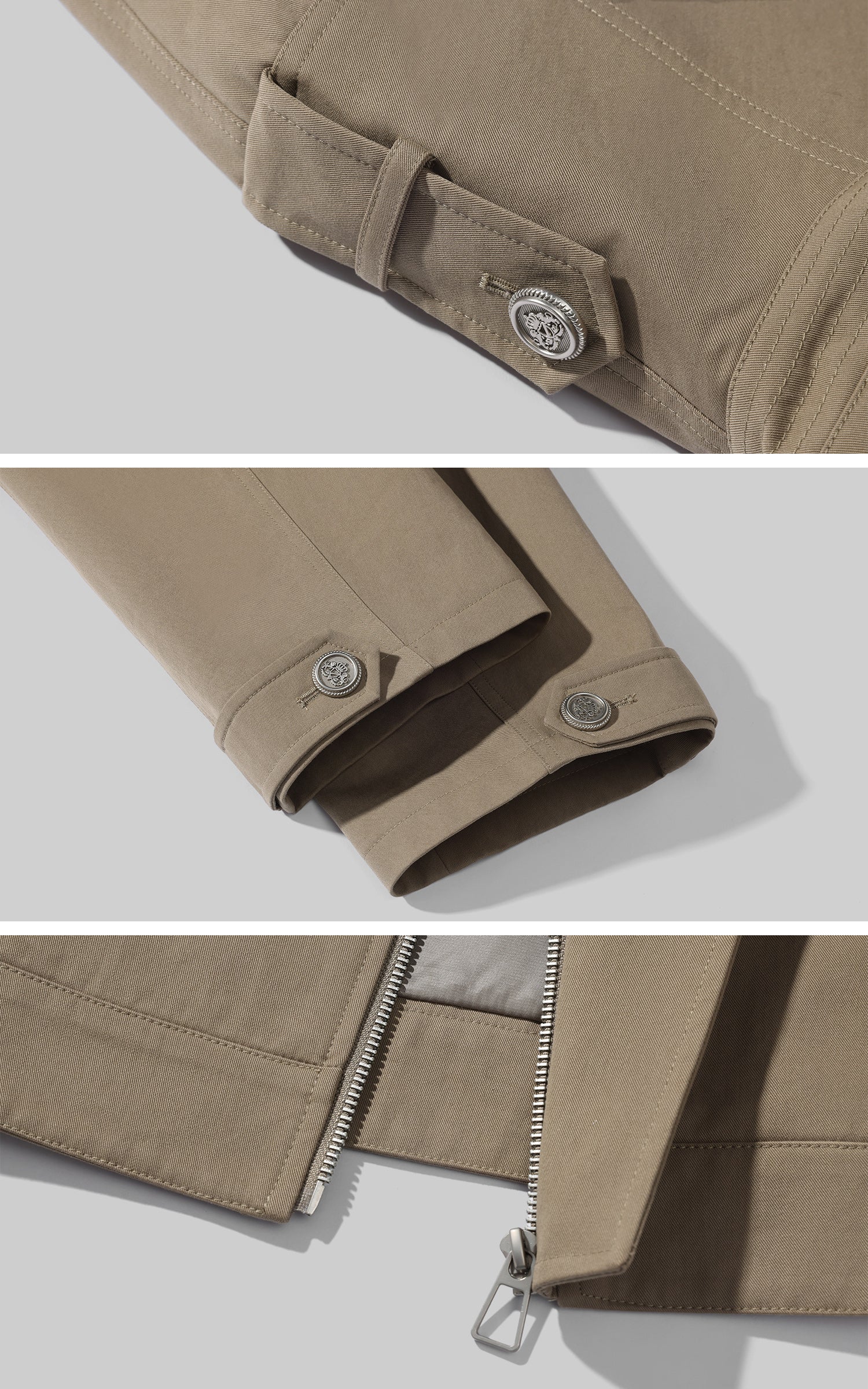 WARDEN EDGE アシンメトリッククロージャー付き構造的ハイカラートレンチジャケット