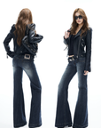 IAMXIAA Flared Low Rise Denim Jeans
