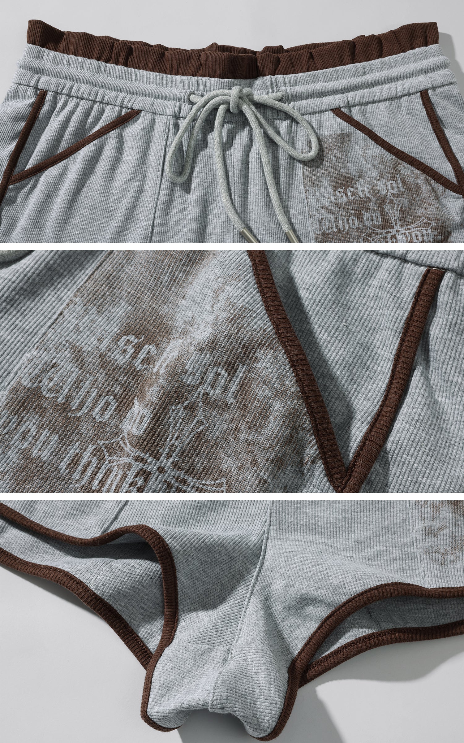 Rase le sol Distressed Ribbed Cotton Shorts - PINKPARKS