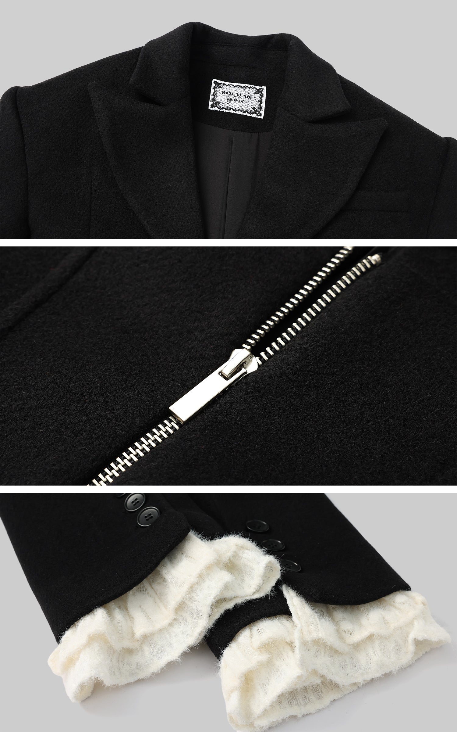 Rase le sol Waist-Tied Wool Blazer &amp; Shorts Set - PINKPARKS