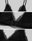 ROVENTE Sheer Snap Cardigan & Lace Bralette Set