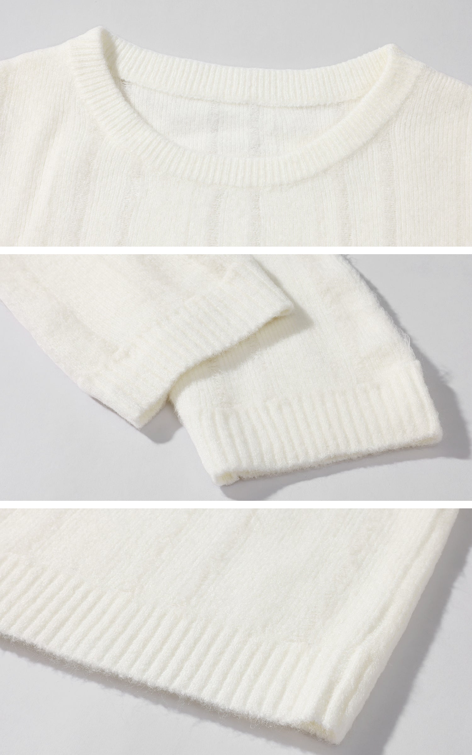 Rase le sol ダメージ加工ストライプニットセーター