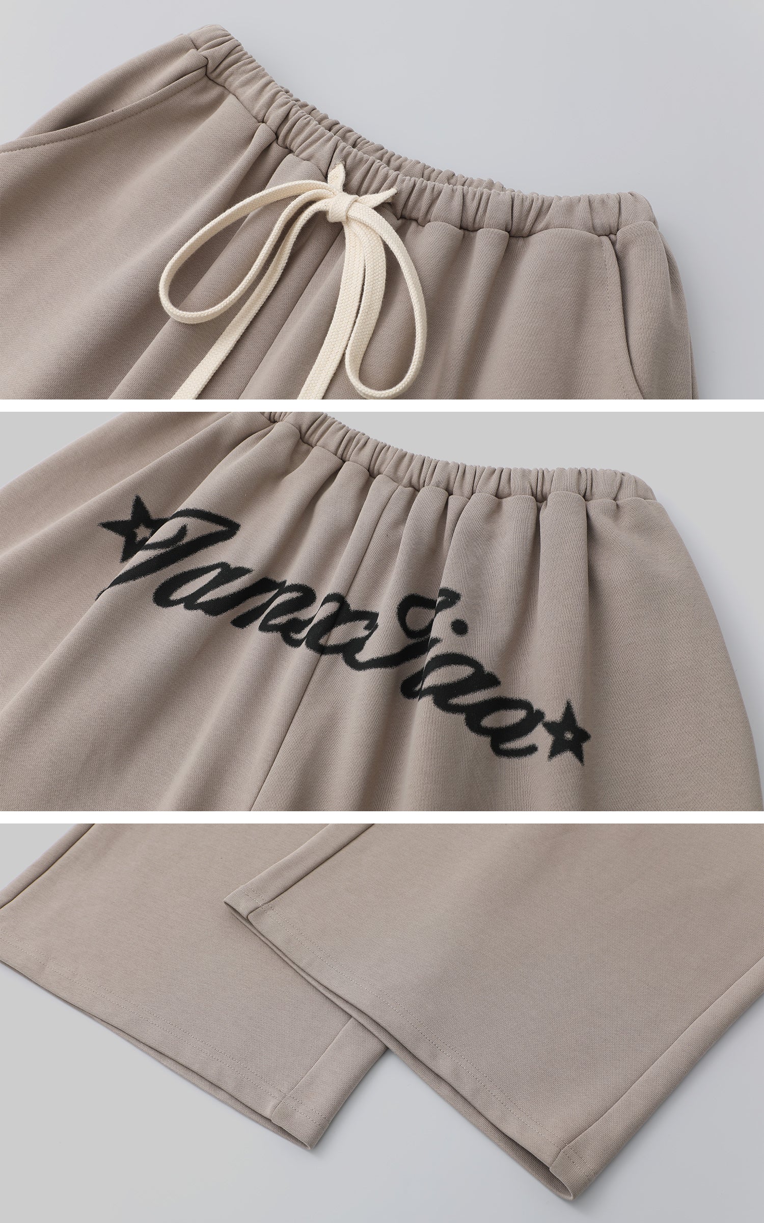 IAMXIAA ストラップレスチューブトップ＆ワイドレッグスウェットパンツセット カジュアルストリートウェア 2点セット