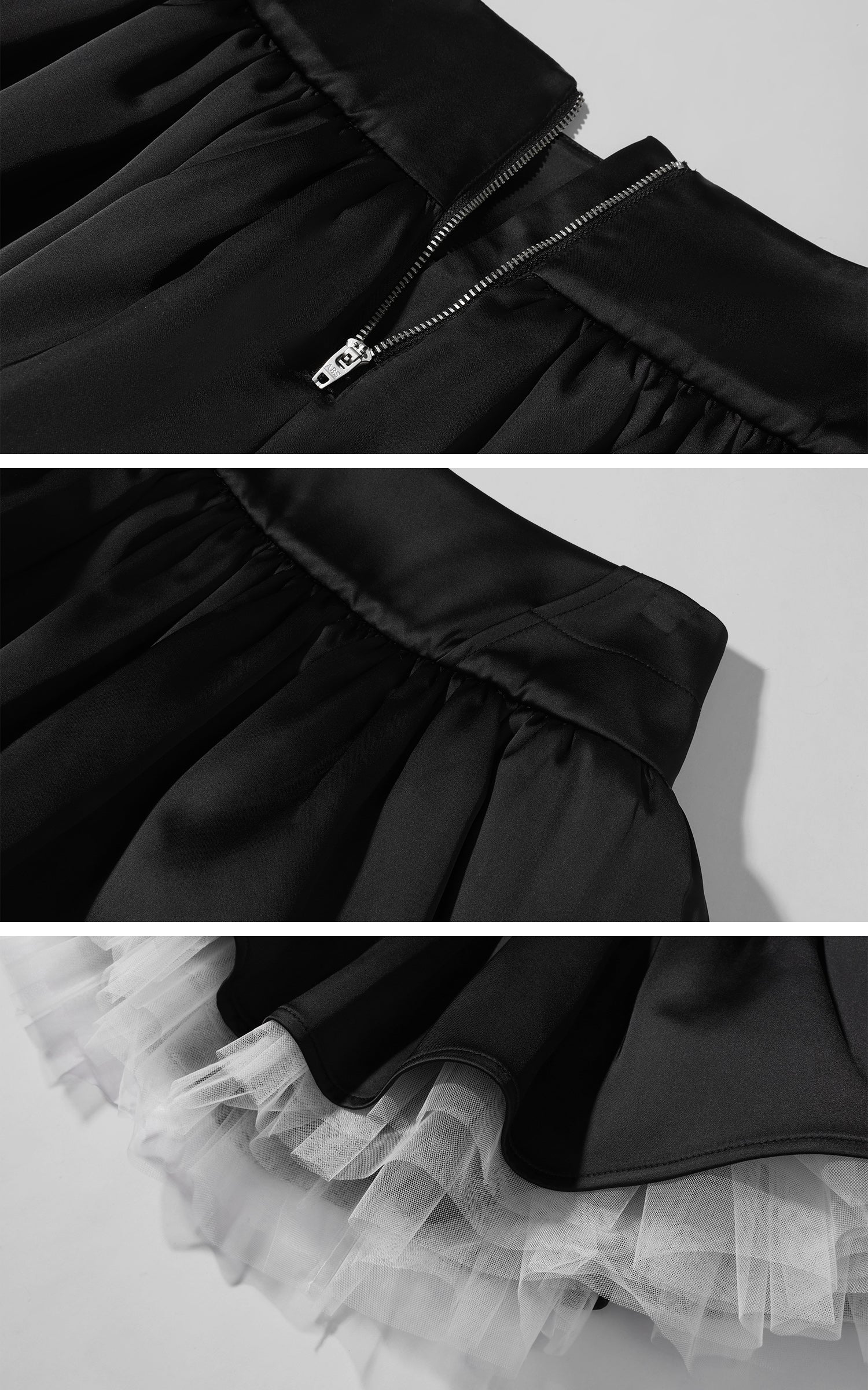 WARDEN EDGE レイヤードチュールパネルミニスカート