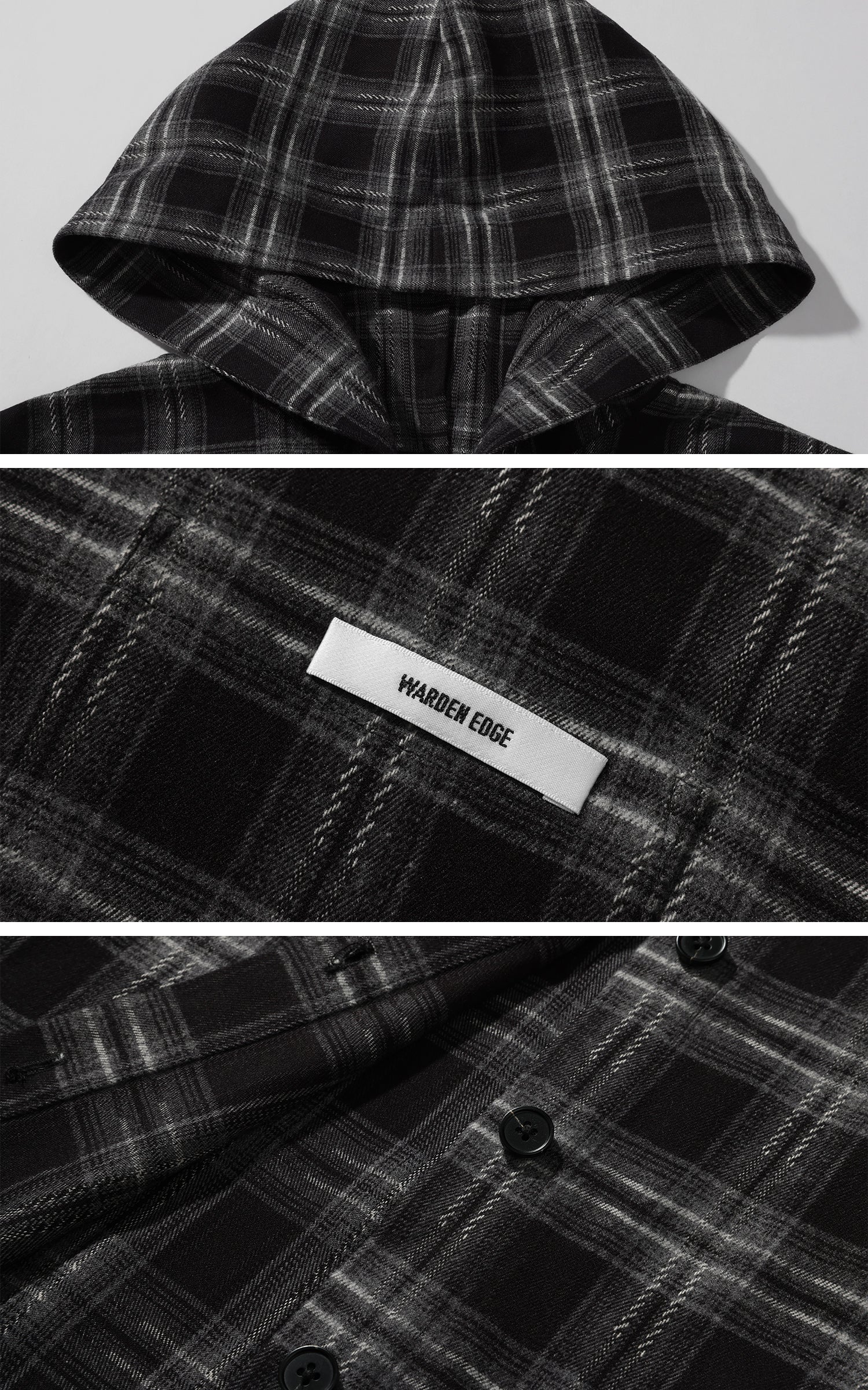 WARDEN EDGE チェック柄フード付きシャツジャケット＆お揃いチェック柄チューブトップセット
