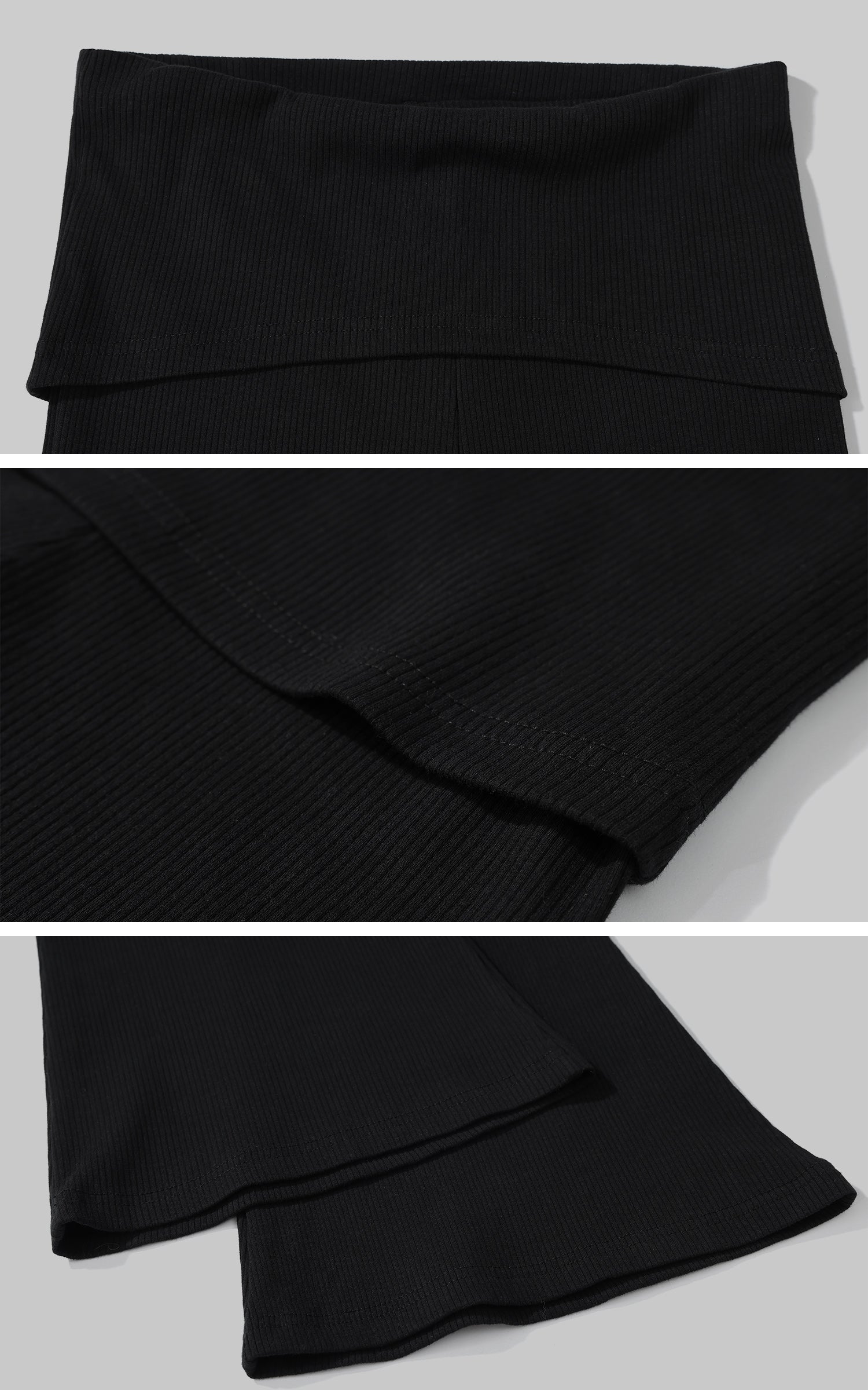 WARDEN EDGE Ribbed Knit Flared Pants &amp; Cropped Camisole Set - PINKPARKS