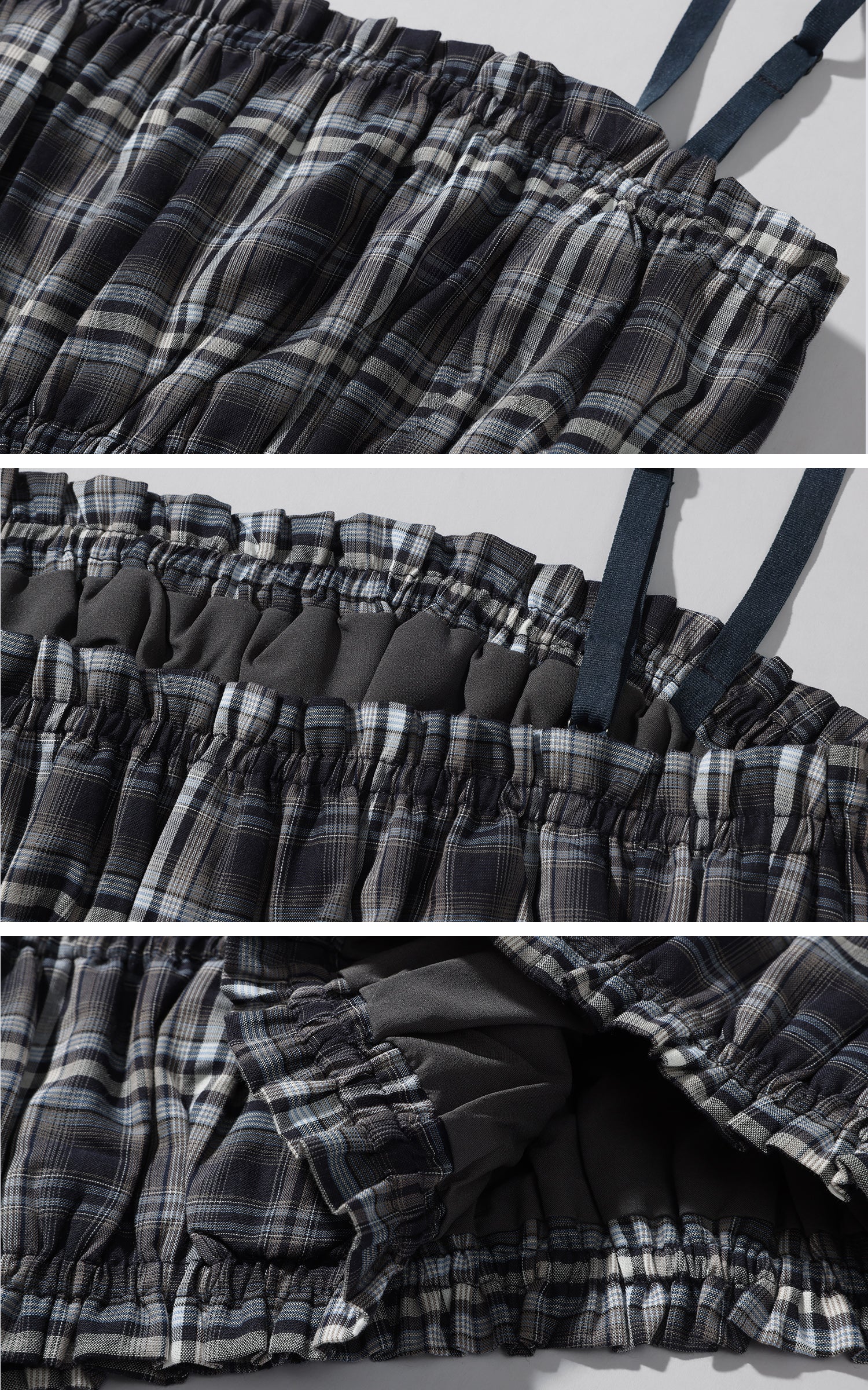 WARDEN EDGE チェック柄フード付きシャツジャケット＆お揃いチェック柄チューブトップセット