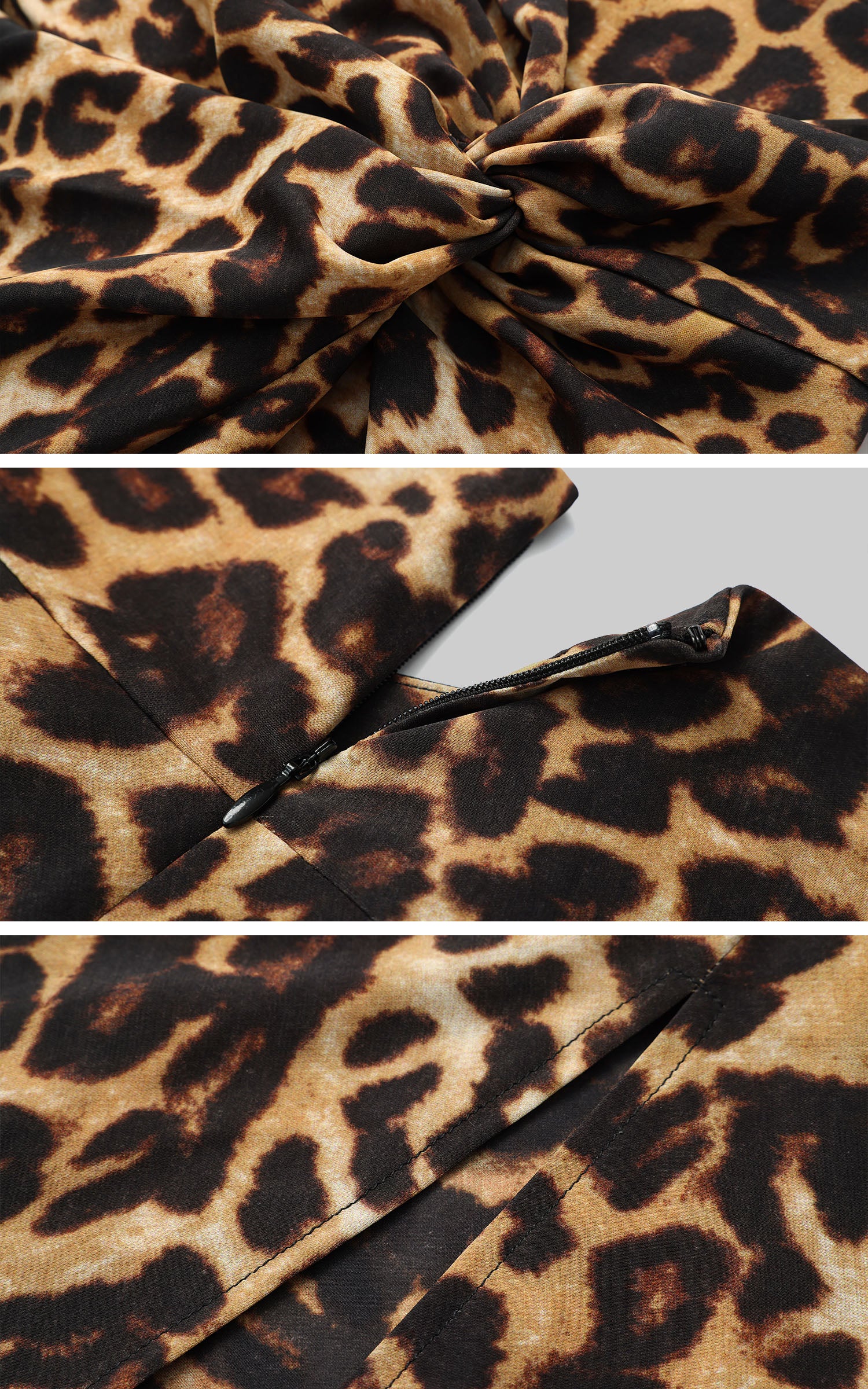 0122stepll Leopard High-Slit Fitted Maxi Skirt