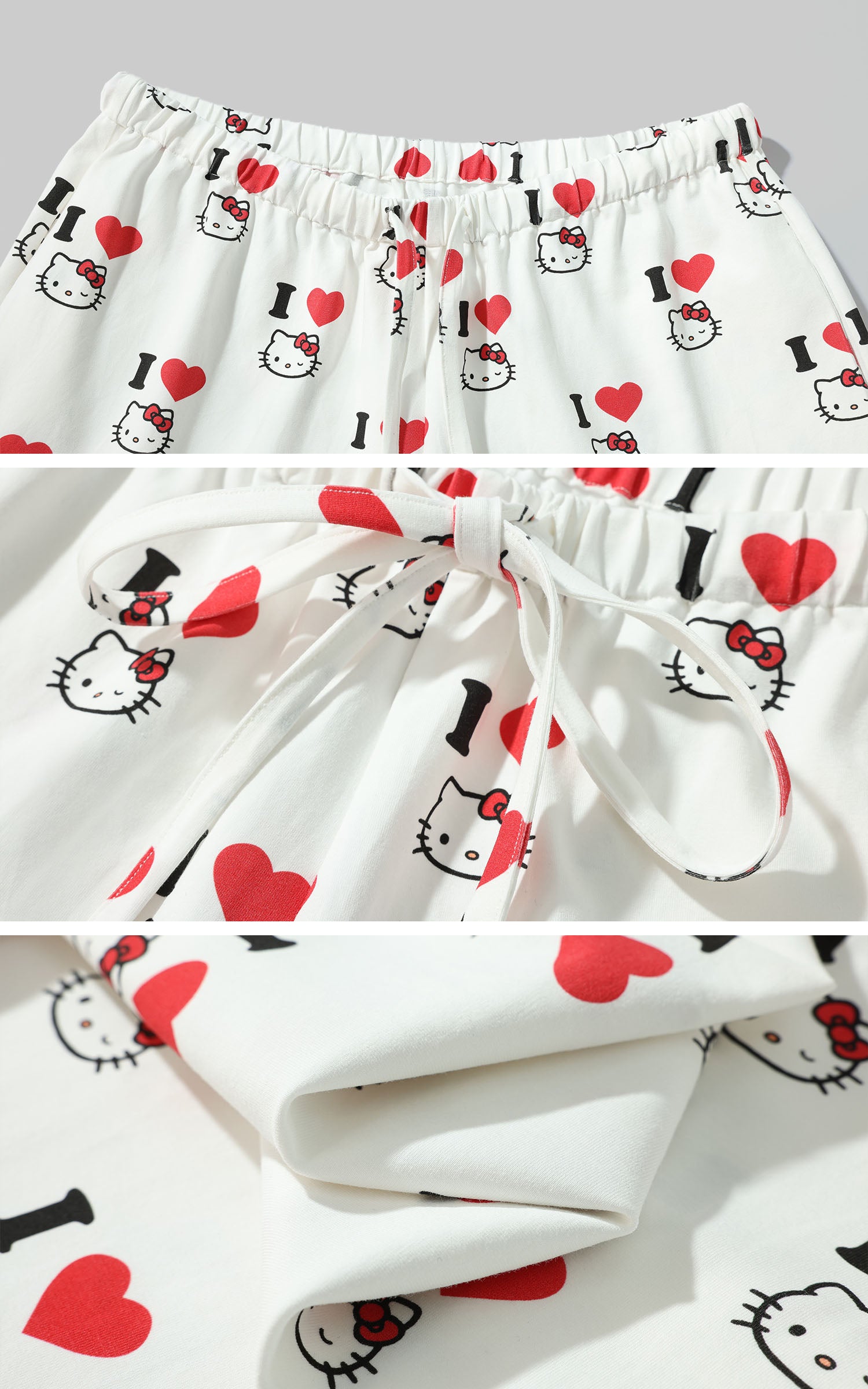 0122stepll アイハートキティ ワイドレッグラウンジパンツ