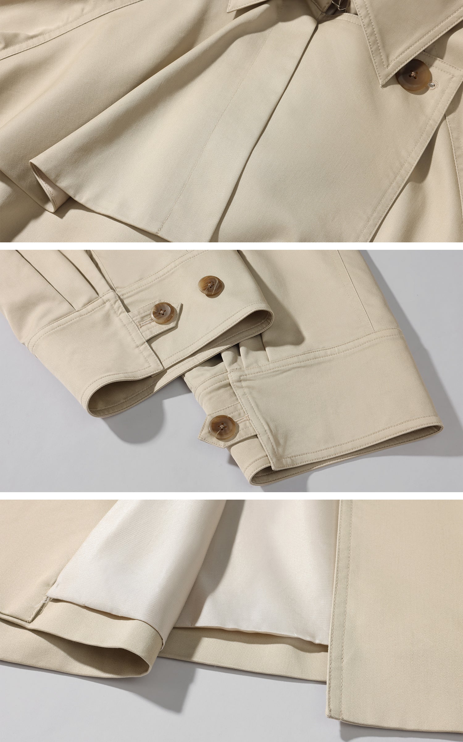 ROVENTE ベルト付きダブルブレストトレンチコート