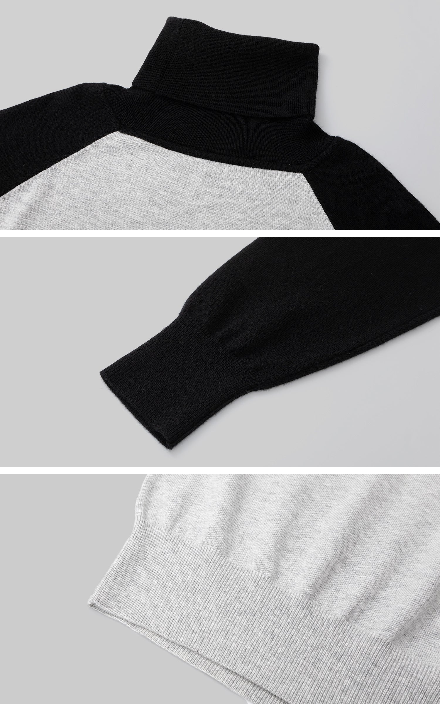 IAMXIAA コントラストニットタートルネックセーター