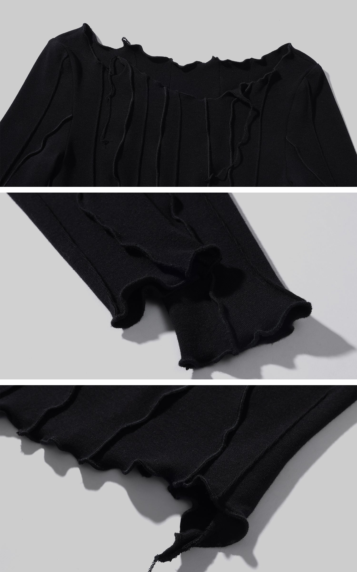 Low pixel ウェーブシームフィットロングスリーブTシャツ