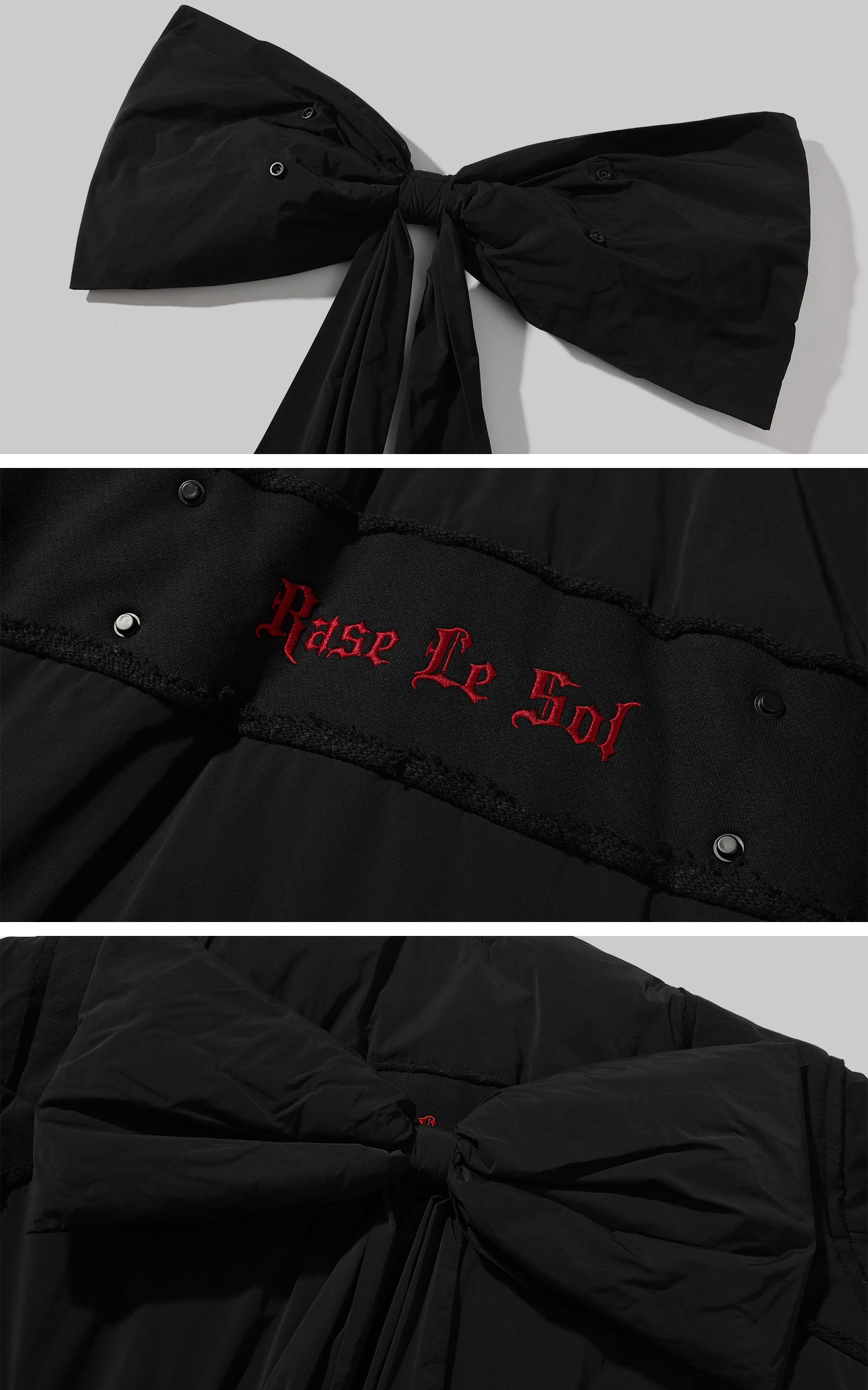 Rase le sol Detachable Bow Padded Jacket