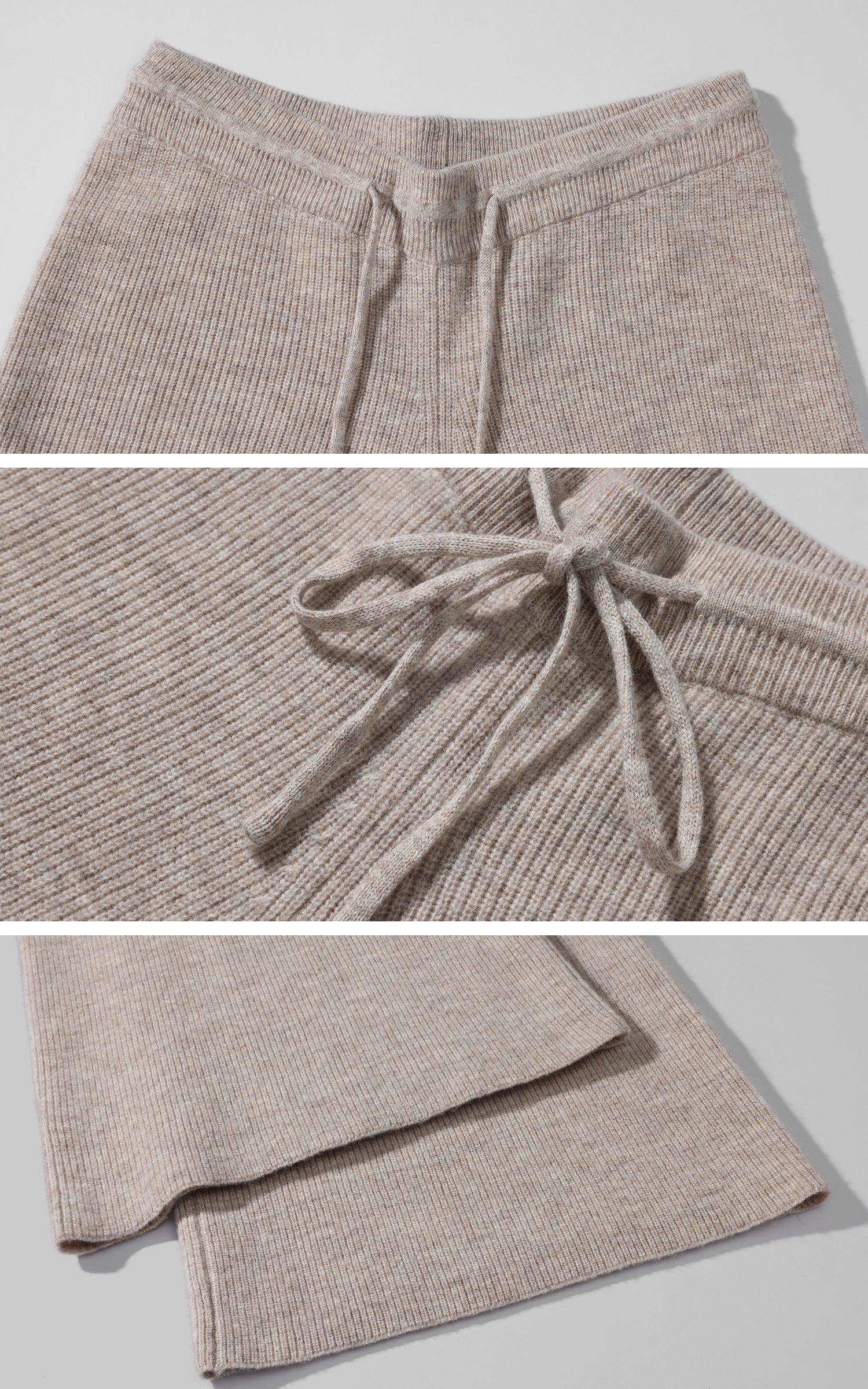 ROVENTE コージーリブニットフーディ &amp; ワイドレッグラウンジパンツセット