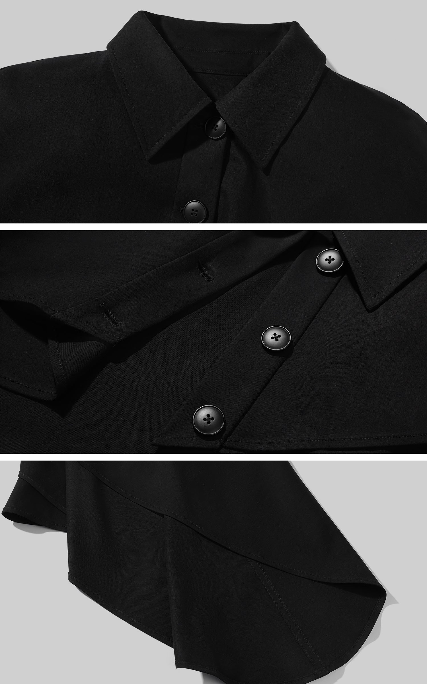 Rase le sol 解体されたケープジャケットとコンター付きフィッシュテールマキシドレスセット