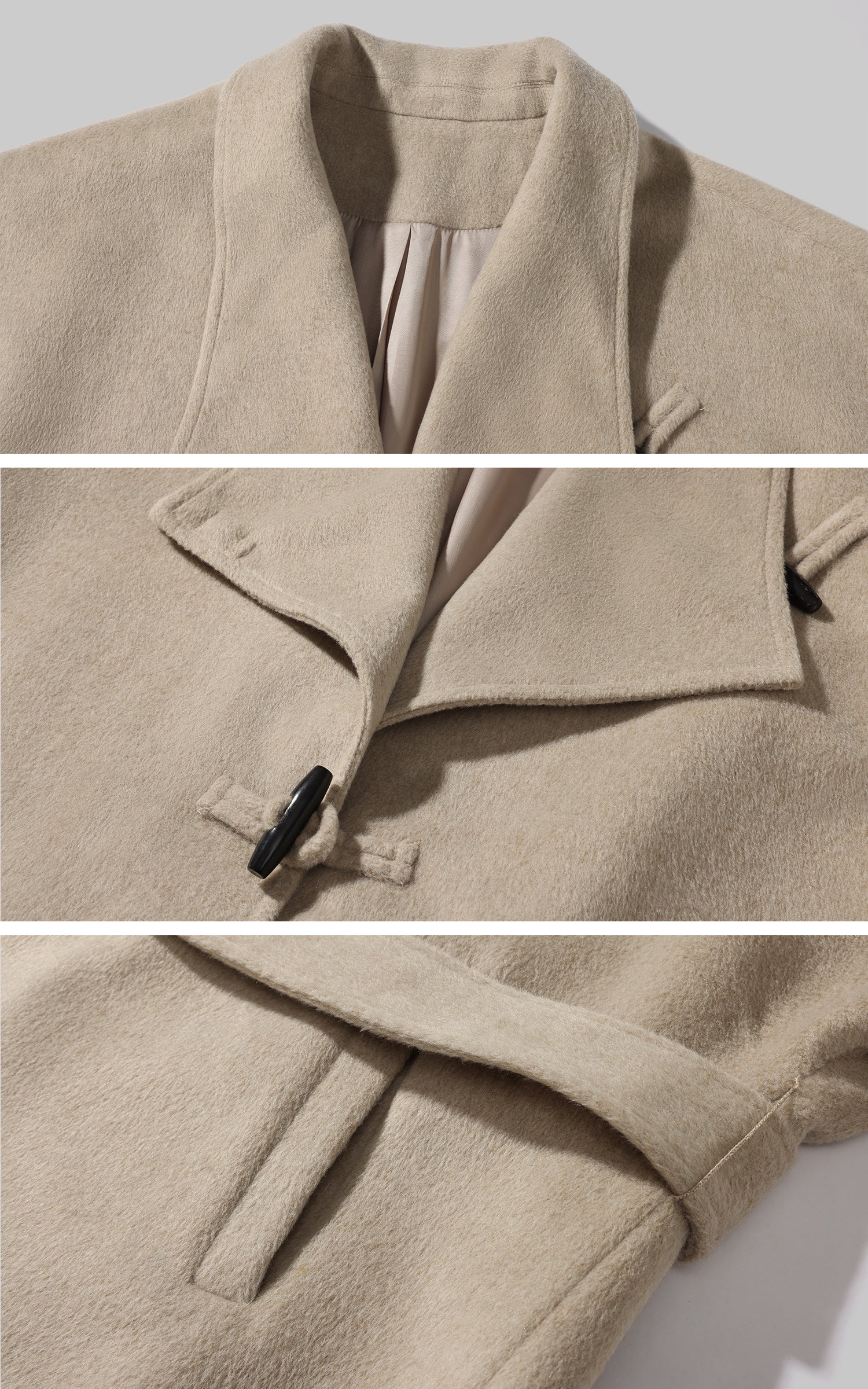 WARDEN EDGE ウール風オーバーサイズラペルコート