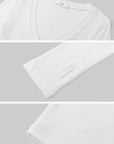IAMXIAA Deep V Long Sleeve Slim Top