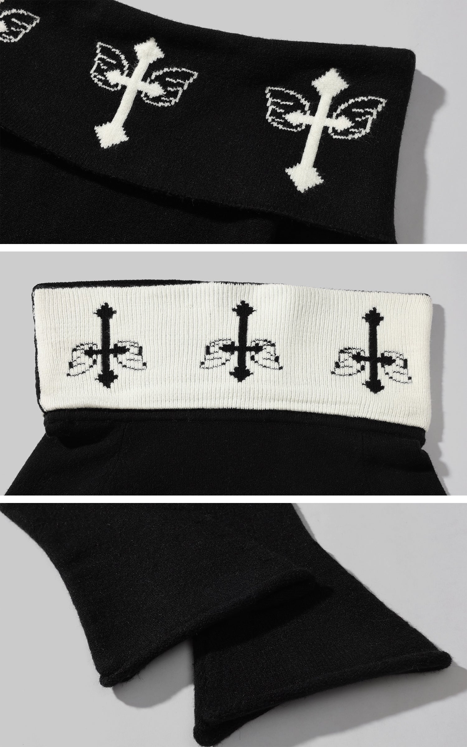 Rase le sol クロスバタフライモチーフ付きブラックニットセット