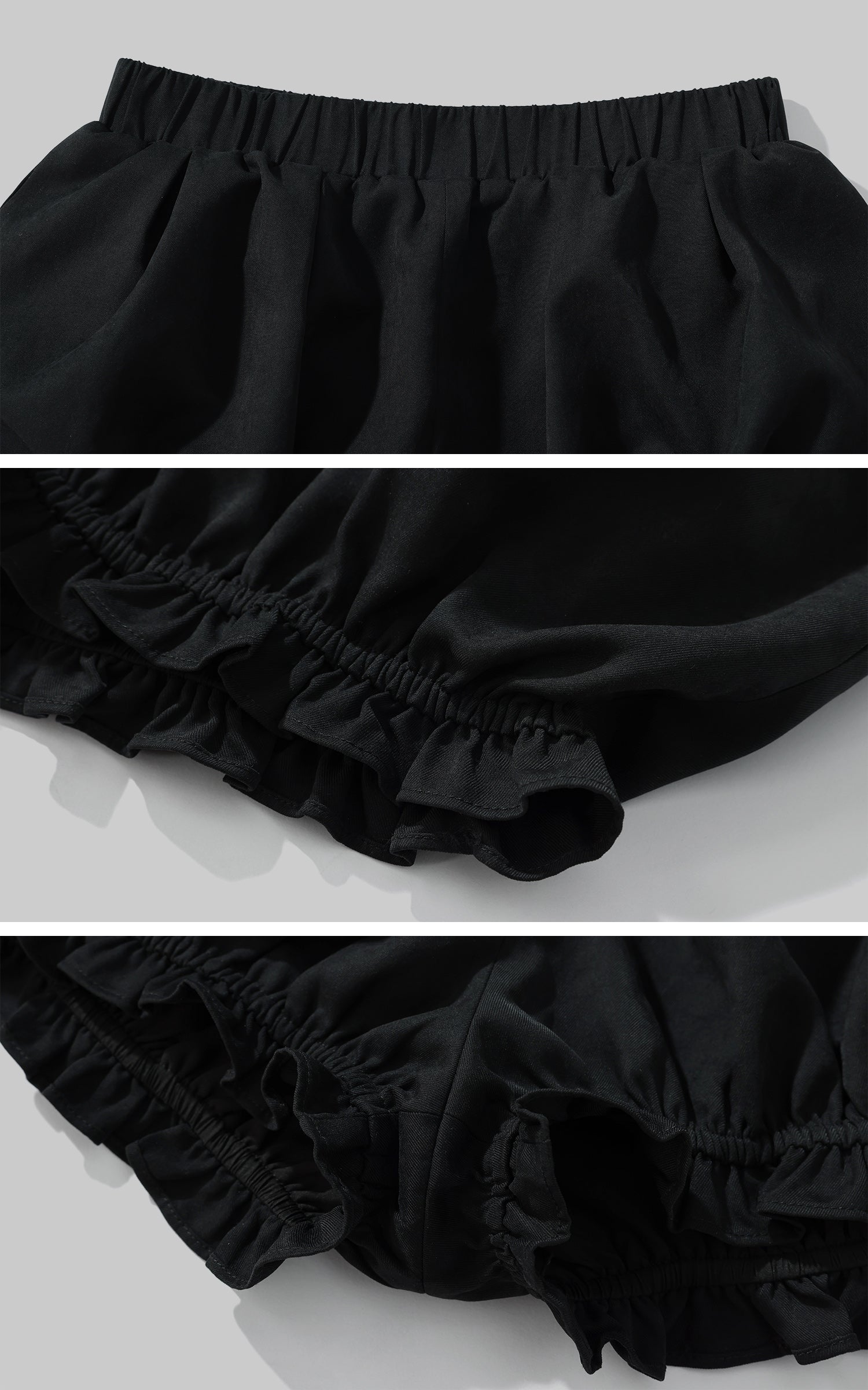 Rase le sol Bow Detail Strapless Top and Bubble Skirt Shorts Set - PINKPARKS