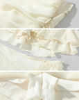 ROVENTE Layered Ruffle High-Low Skirt in Vanilla Cream - PINKPARKS