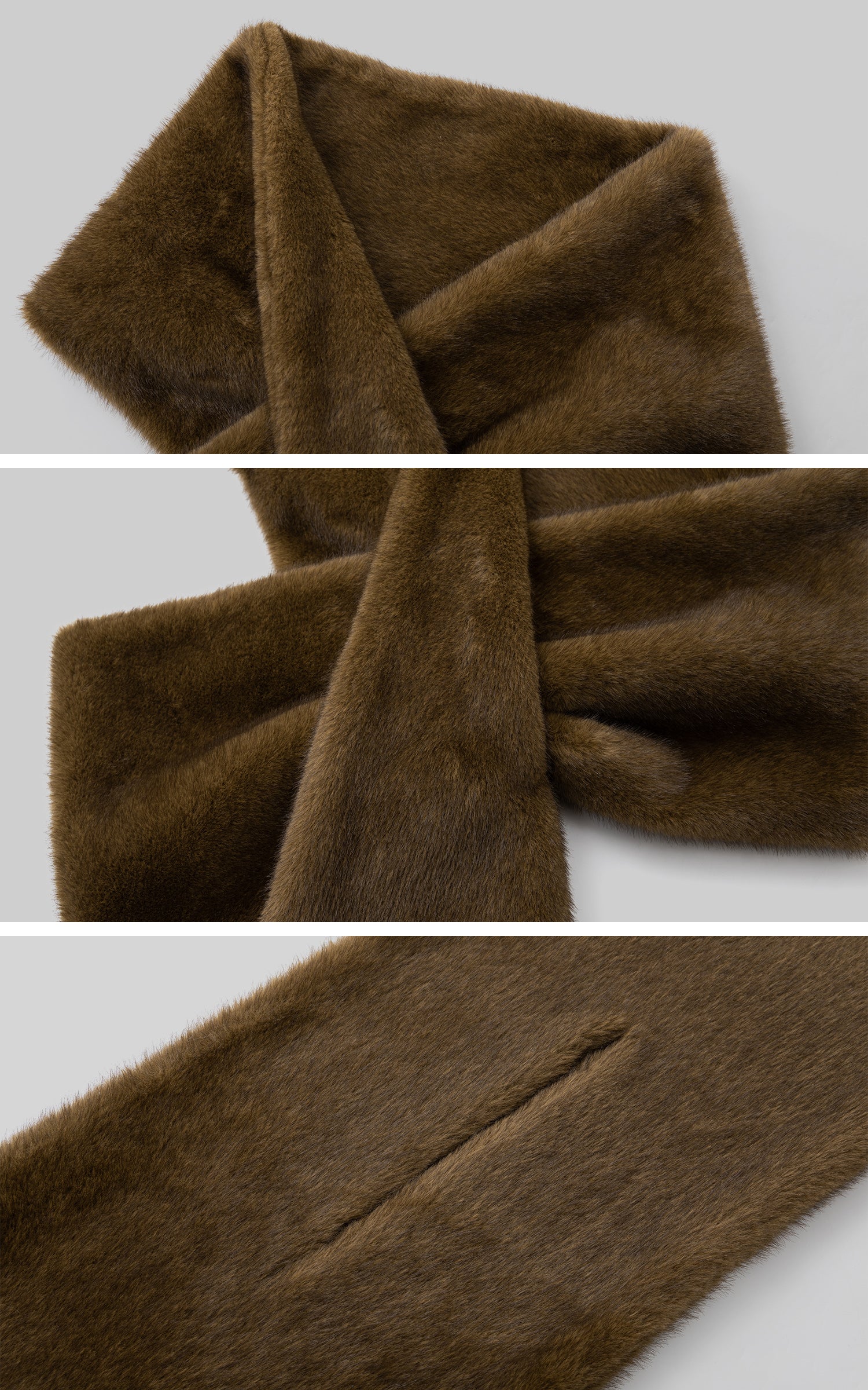 IAMXIAA フェイクファー クロスラップスカーフ