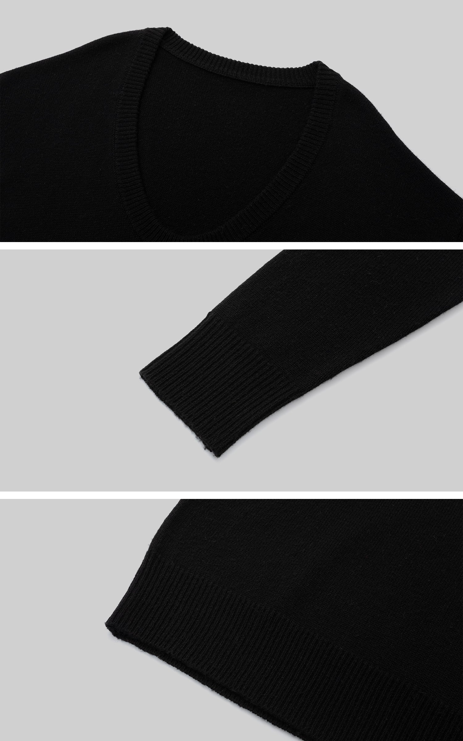 IAMXIAA V-Neck Knit Sweater and High-Neck Vest Layered Set