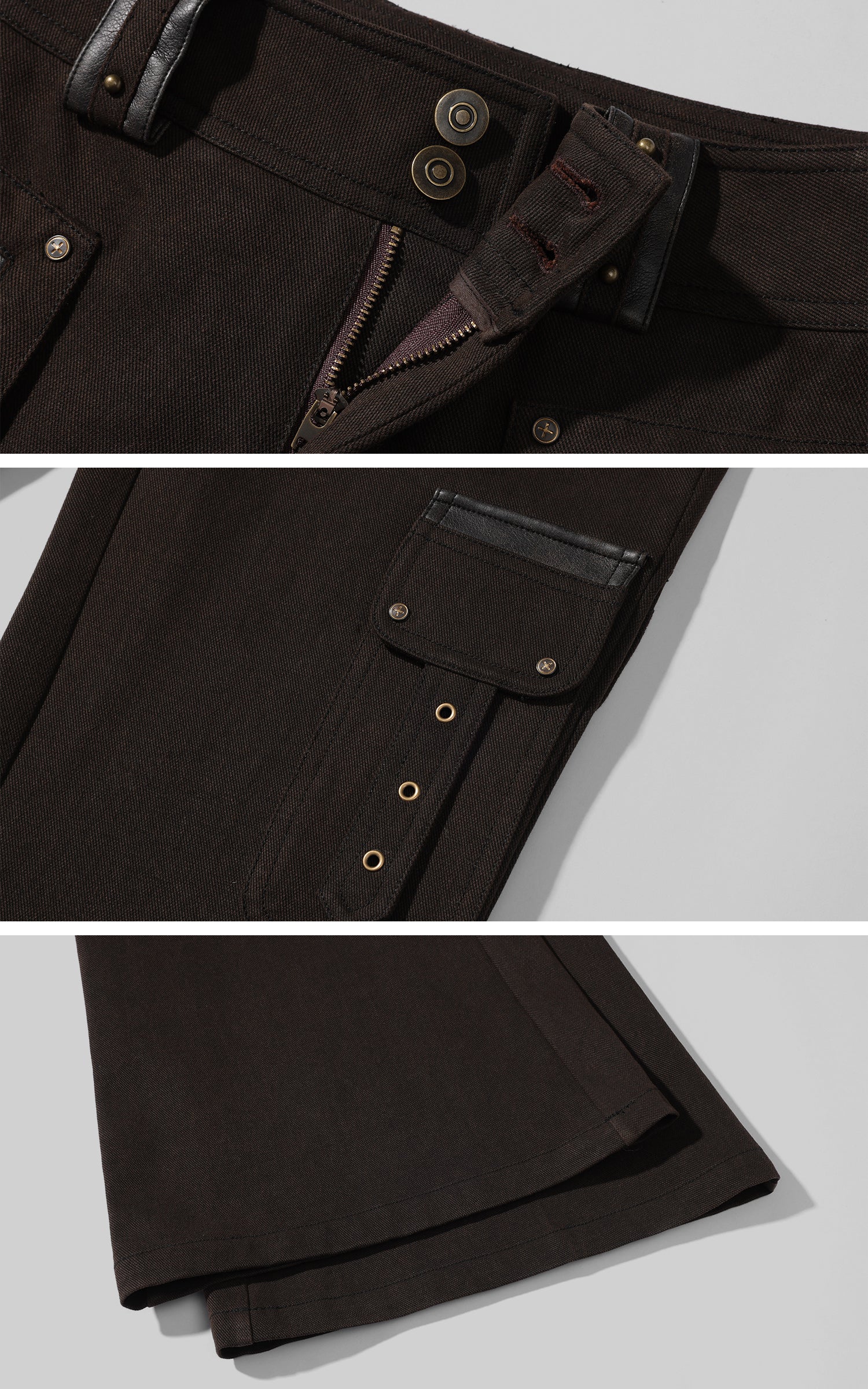 Low pixel ハイウエストマルチポケットフレアカーゴパンツ