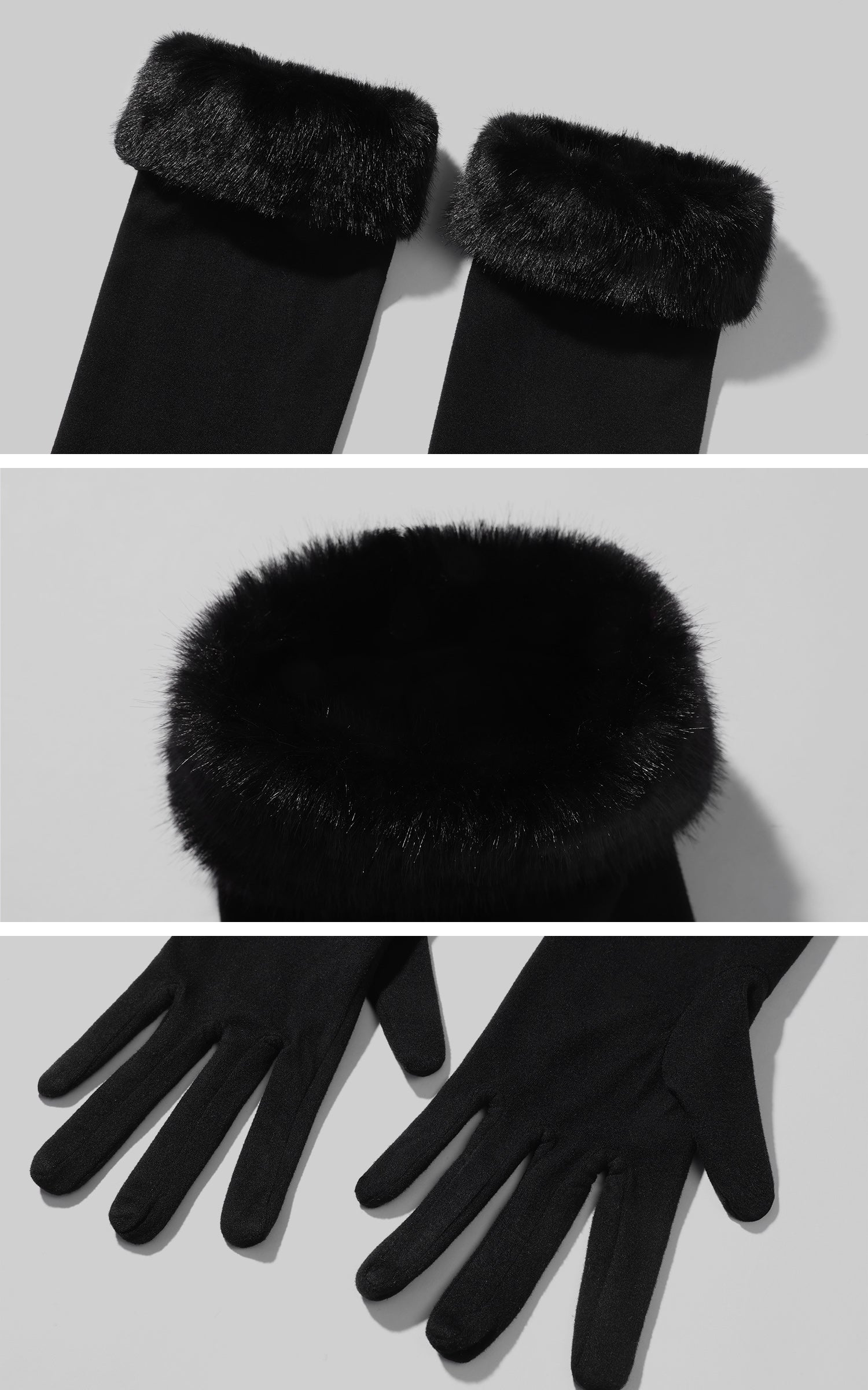 Rase le sol レーストリムとマッチンググローブ付きのベルベットフェイクファーオフショルダードレス