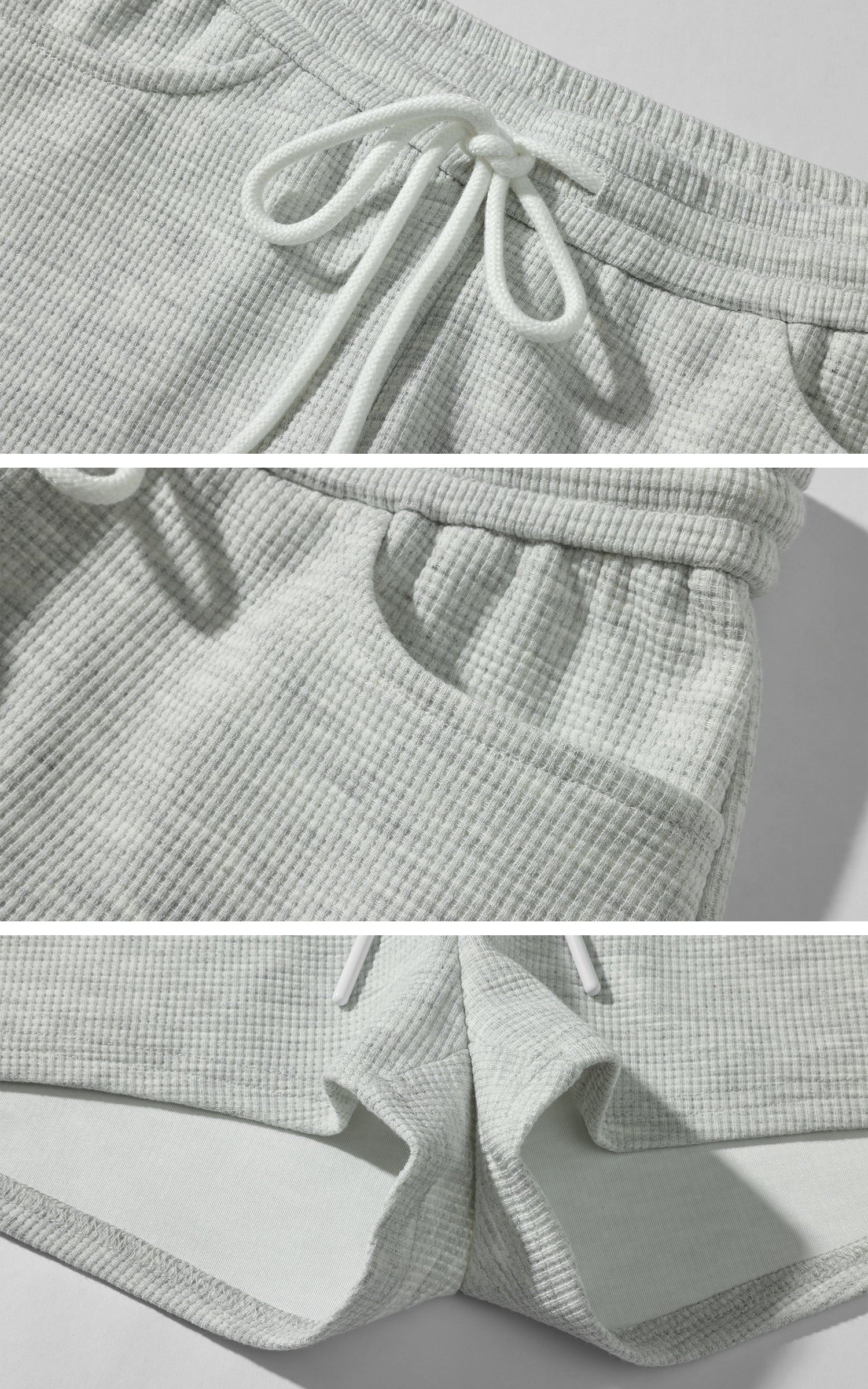 WARDEN EDGE ドローストリングウエスト付きワッフルニットラウンジショーツ